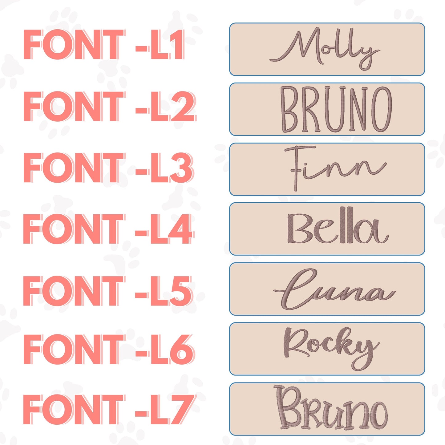 a set of font and numbers for font - i - 2, font - l