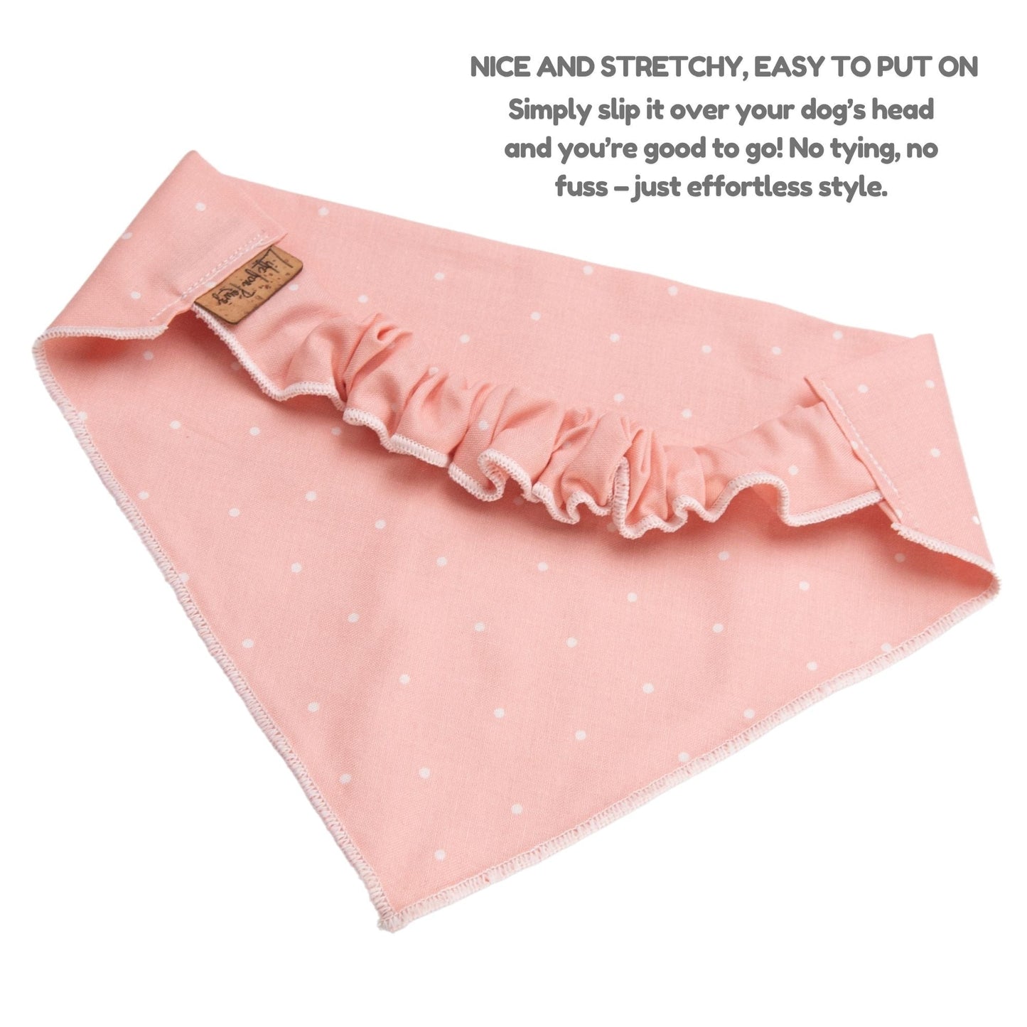 Dog bandana Pink Polka Dot Embroidered Scrunchie Dog Bandana - Life for Pawz -