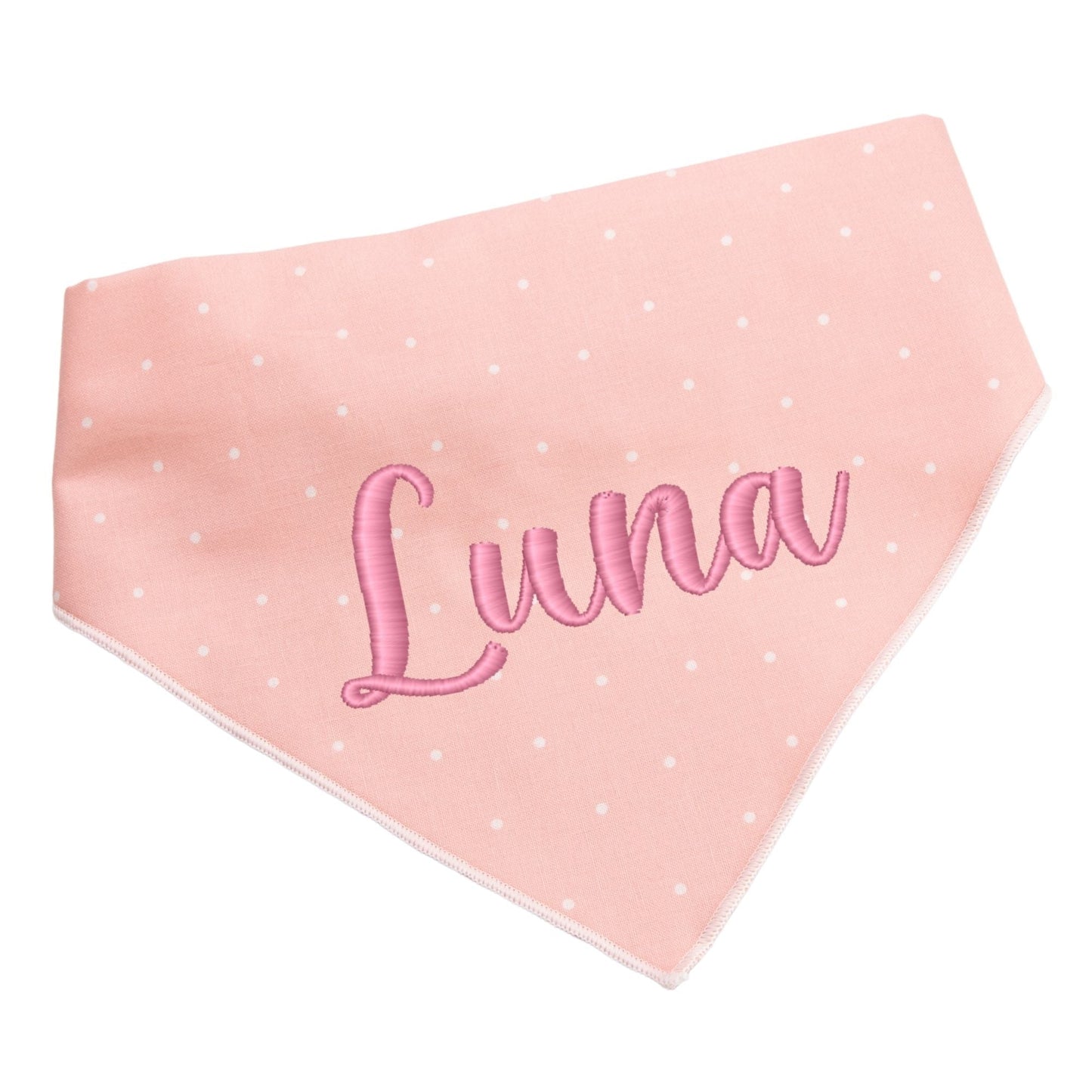 Dog bandana Pink Polka Dot Embroidered Scrunchie Dog Bandana - Life for Pawz -