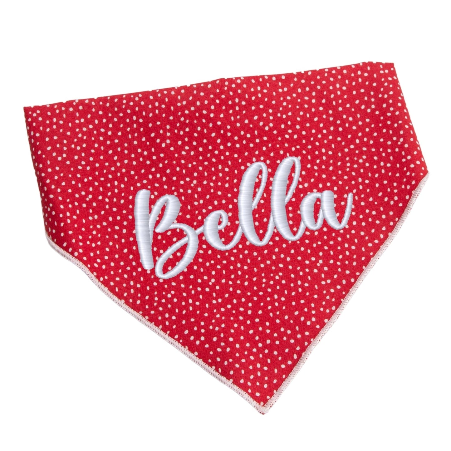 Dog bandana Red Polka Dot Embroidered Scrunchie Dog Bandana - Life for Pawz -