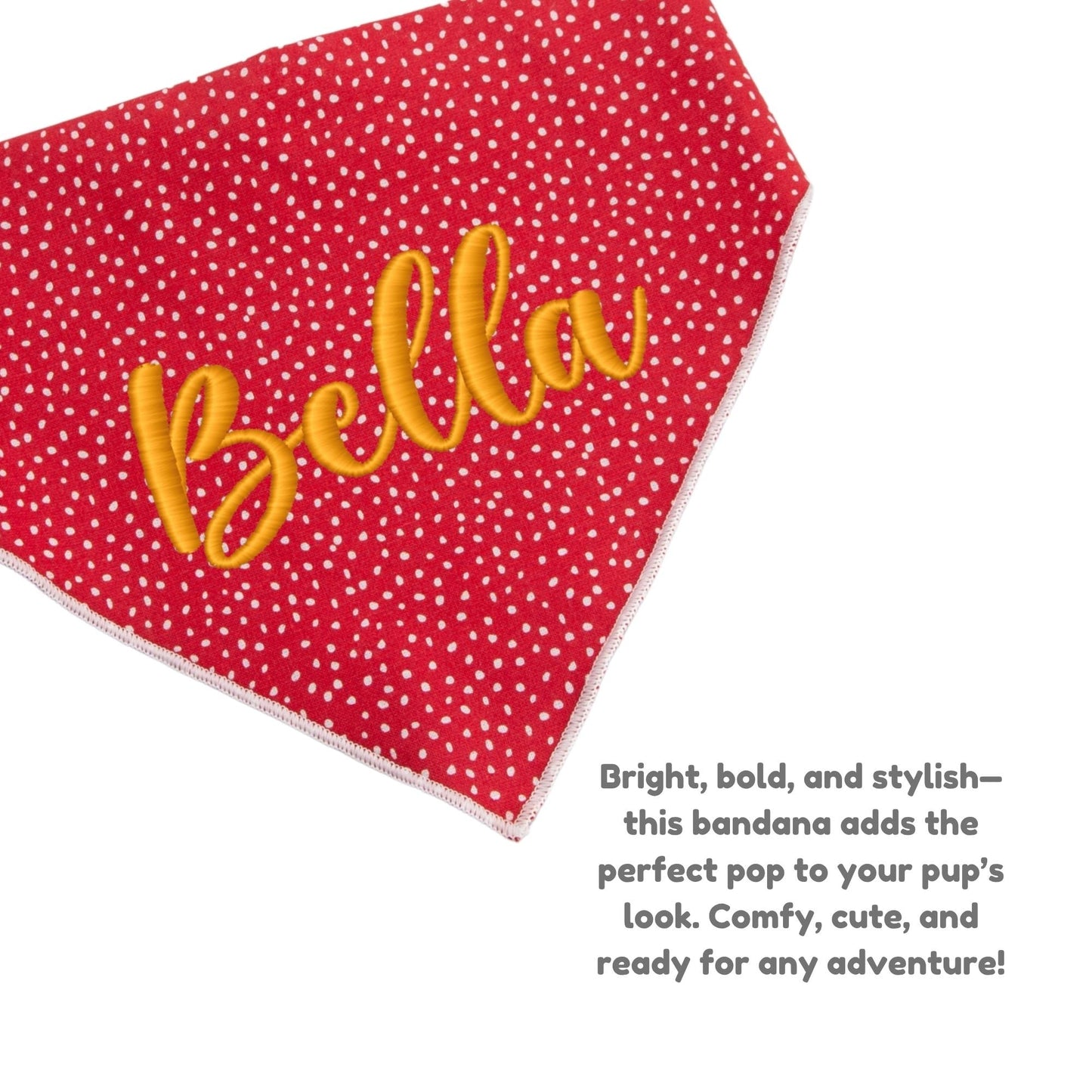 Dog bandana Red Polka Dot Embroidered Scrunchie Dog Bandana - Life for Pawz -