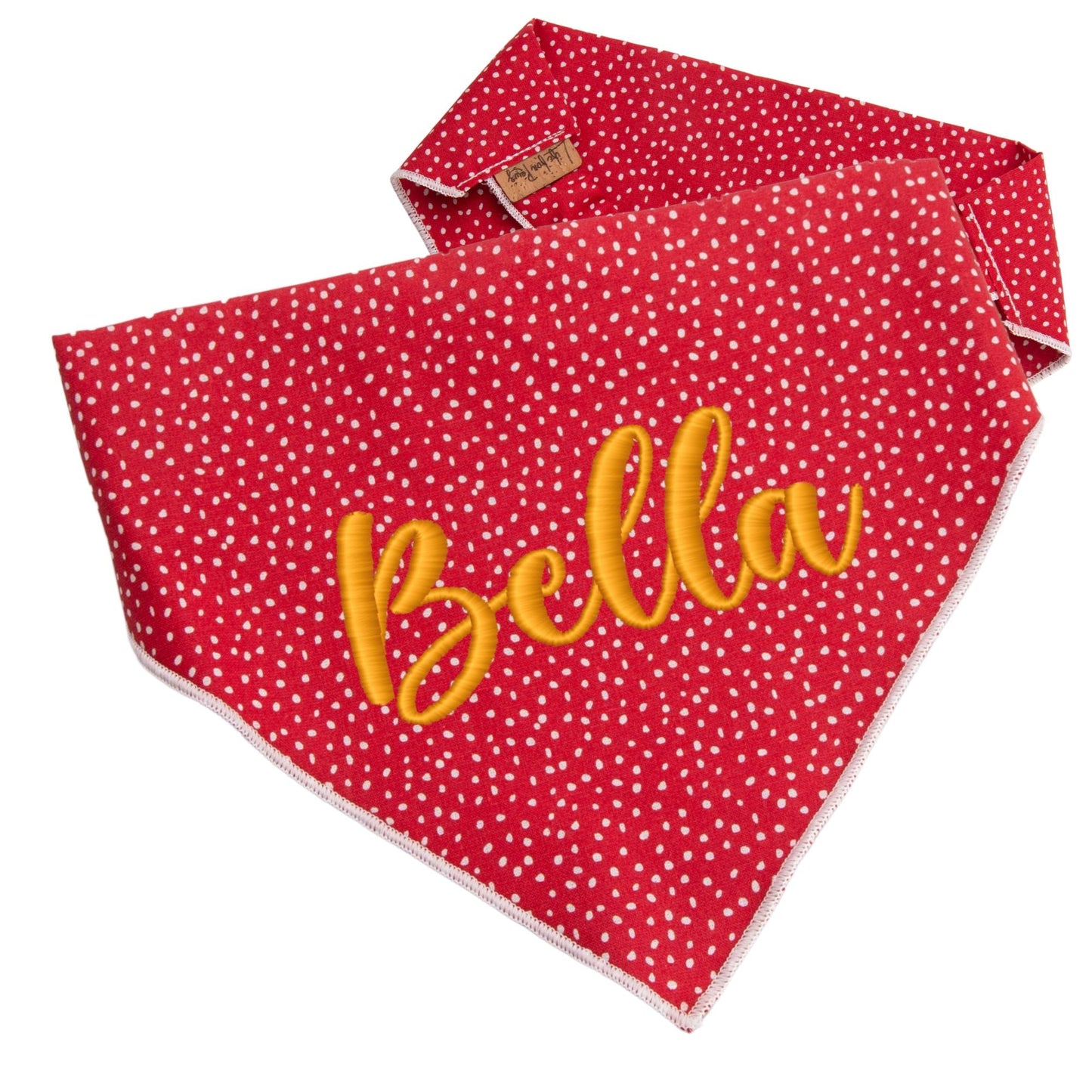 Dog bandana Red Polka Dot Embroidered Scrunchie Dog Bandana - Life for Pawz -