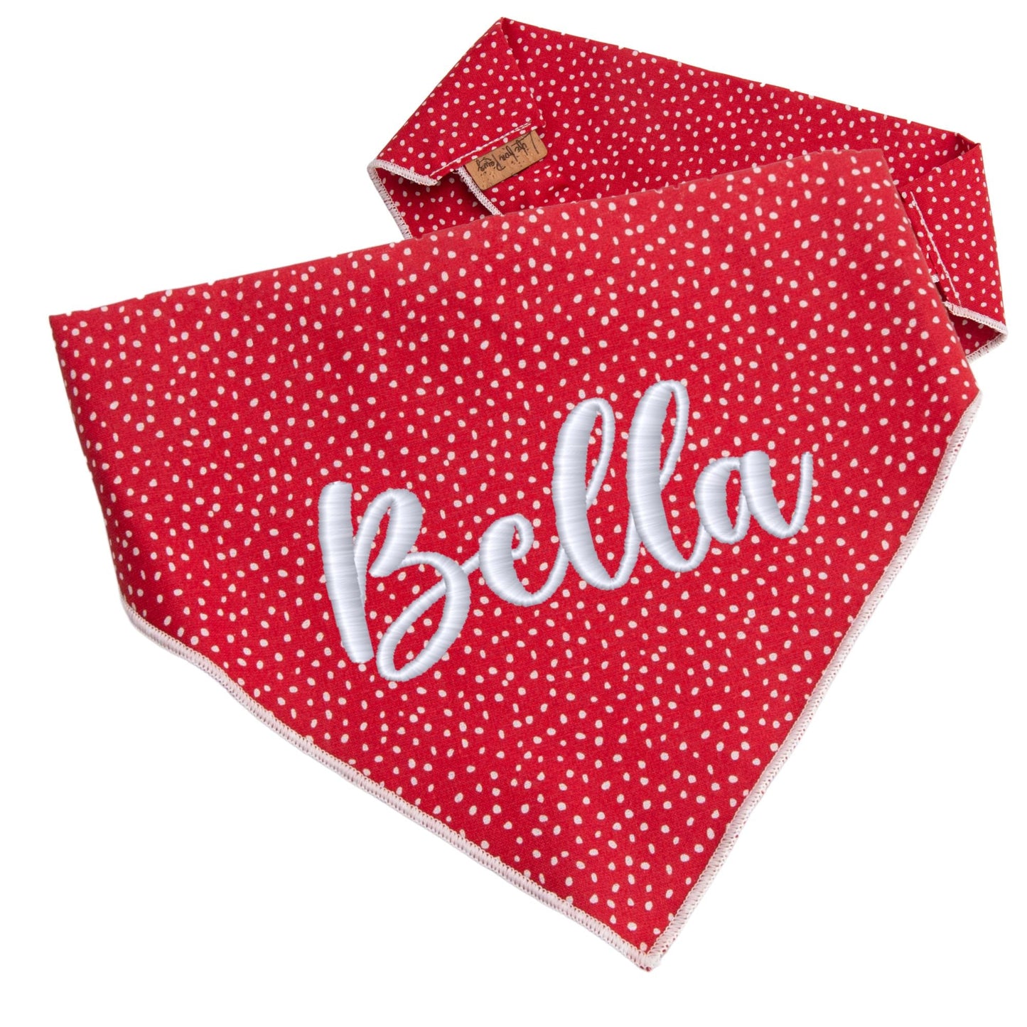 Dog bandana Red Polka Dot Embroidered Scrunchie Dog Bandana - Life for Pawz -