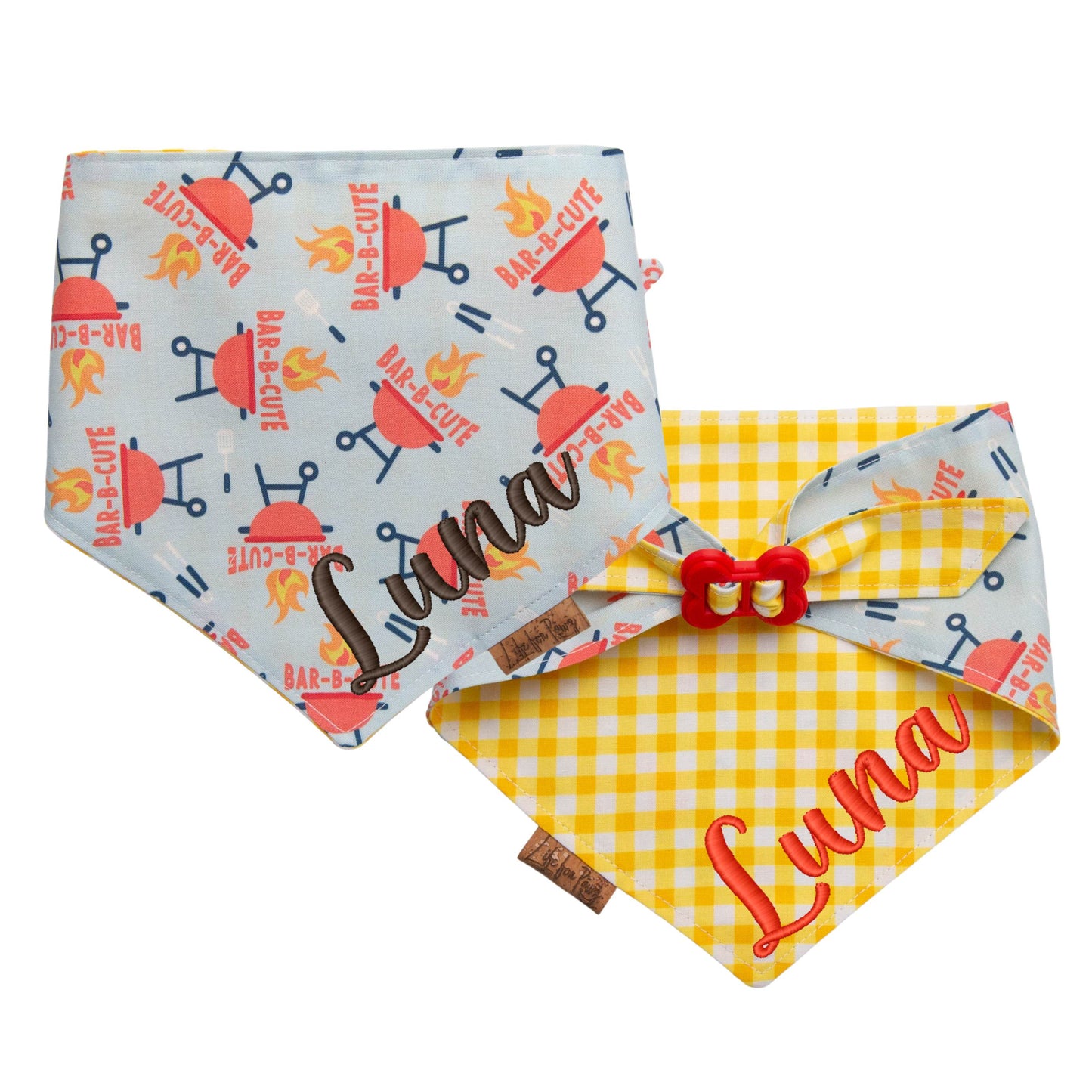 Dog bandana Reversible BAR - B - CUTE Dog Bandana - Life for Pawz - Bone Clasp
