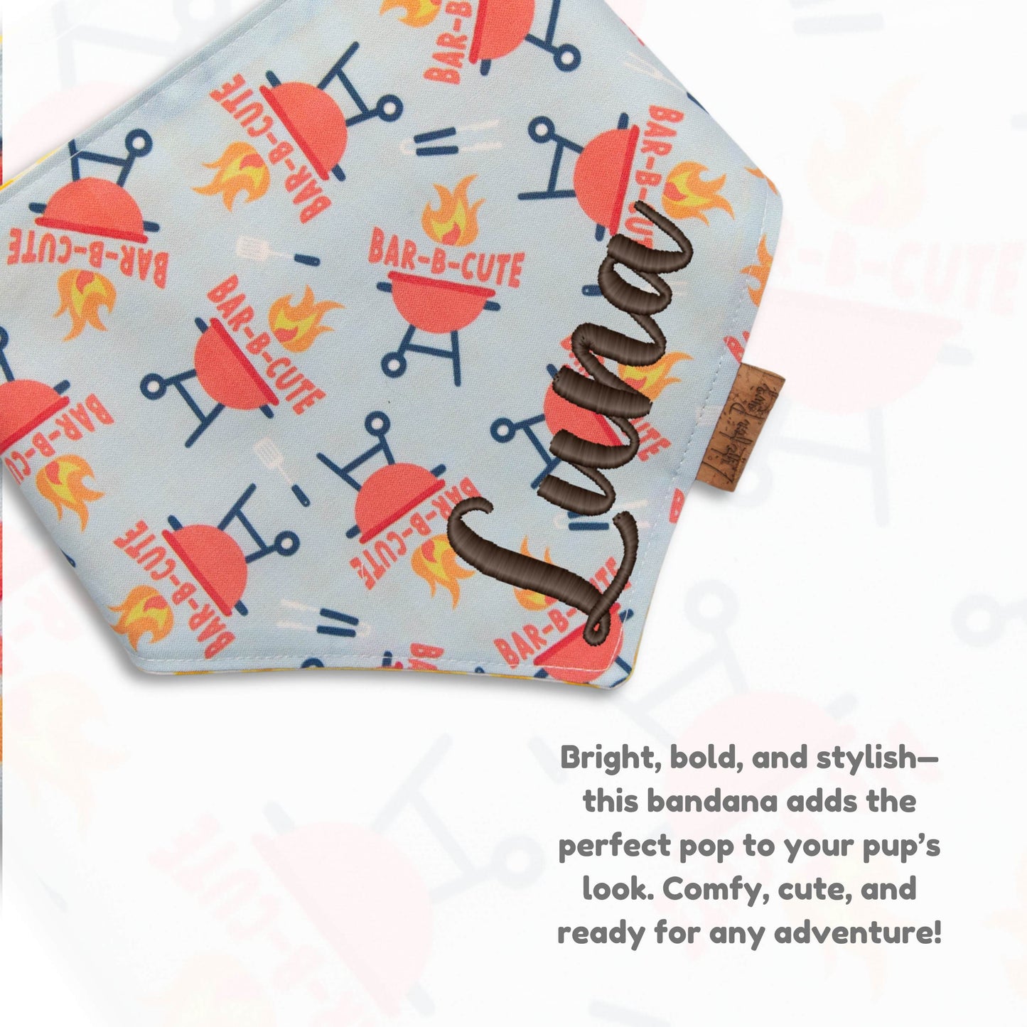 Dog bandana Reversible BAR - B - CUTE Dog Bandana - Life for Pawz - Bone Clasp
