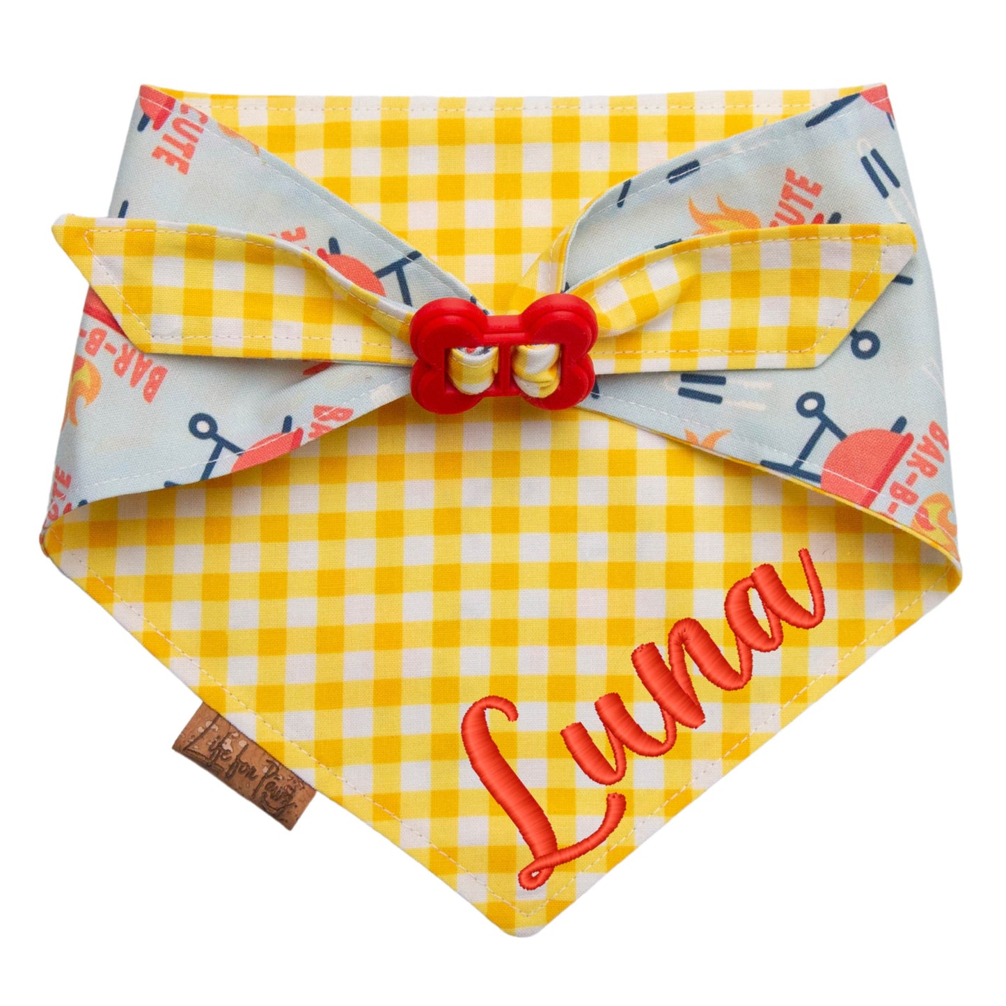 Dog bandana Reversible BAR - B - CUTE Dog Bandana - Life for Pawz - Bone Clasp