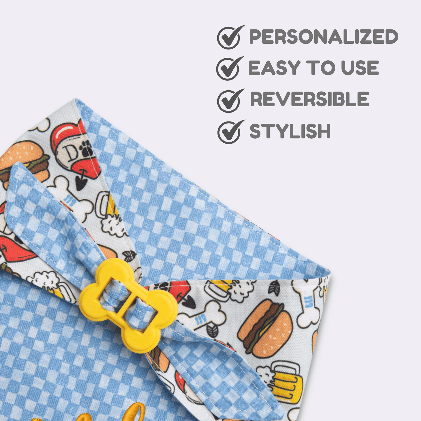 Dog bandana Reversible BBQ Dad Dog Bandana - Life for Pawz - Bone Clasp