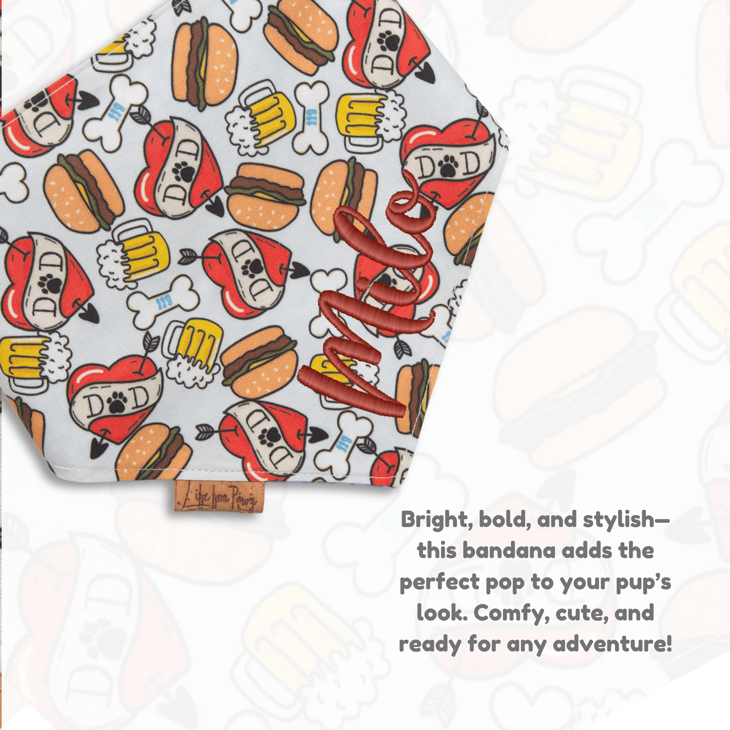 Dog bandana Reversible BBQ Dad Dog Bandana - Life for Pawz - Bone Clasp