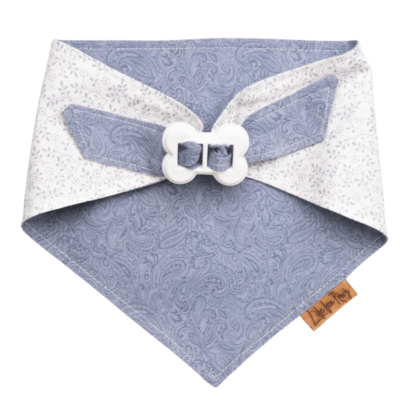 Dog bandana Reversible Blue Floral Dog Bandana - Life for Pawz - Bone Clasp