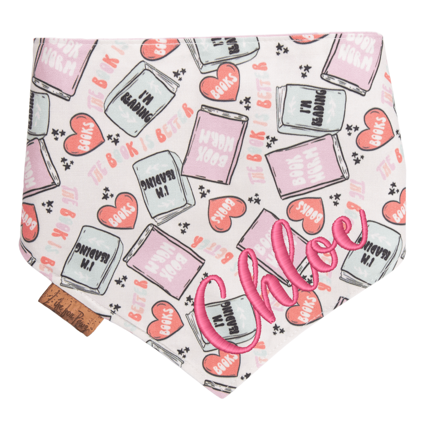 Dog bandana Reversible Book Lover Dog Bandana - Life for Pawz - Bone Clasp