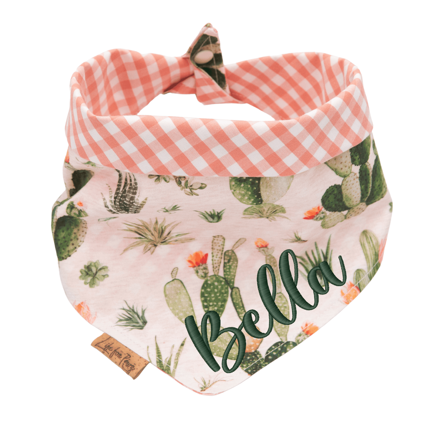 Dog bandana Reversible Cactus Dog Bandana with Tie & Snap - Life for Pawz - Reversible Dog Bandana
