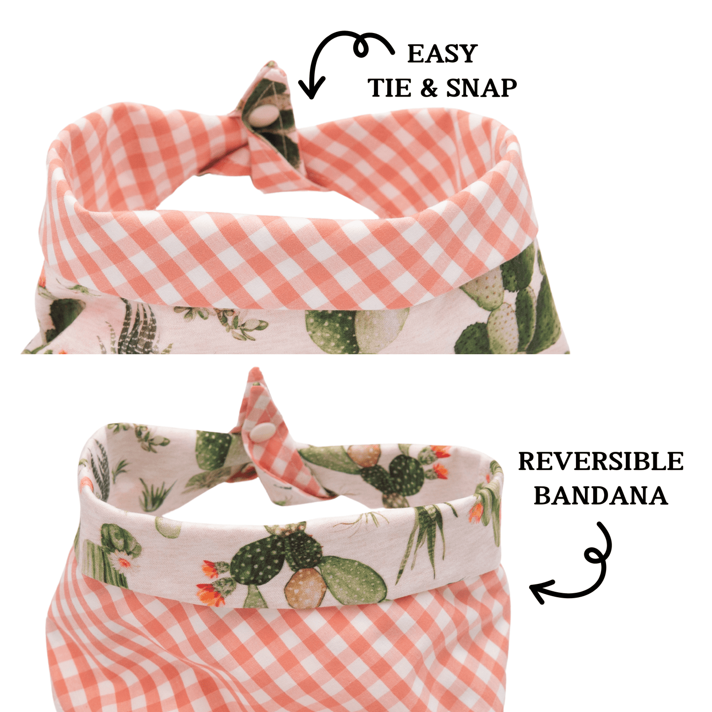Dog bandana Reversible Cactus Dog Bandana with Tie & Snap - Life for Pawz - Reversible Dog Bandana