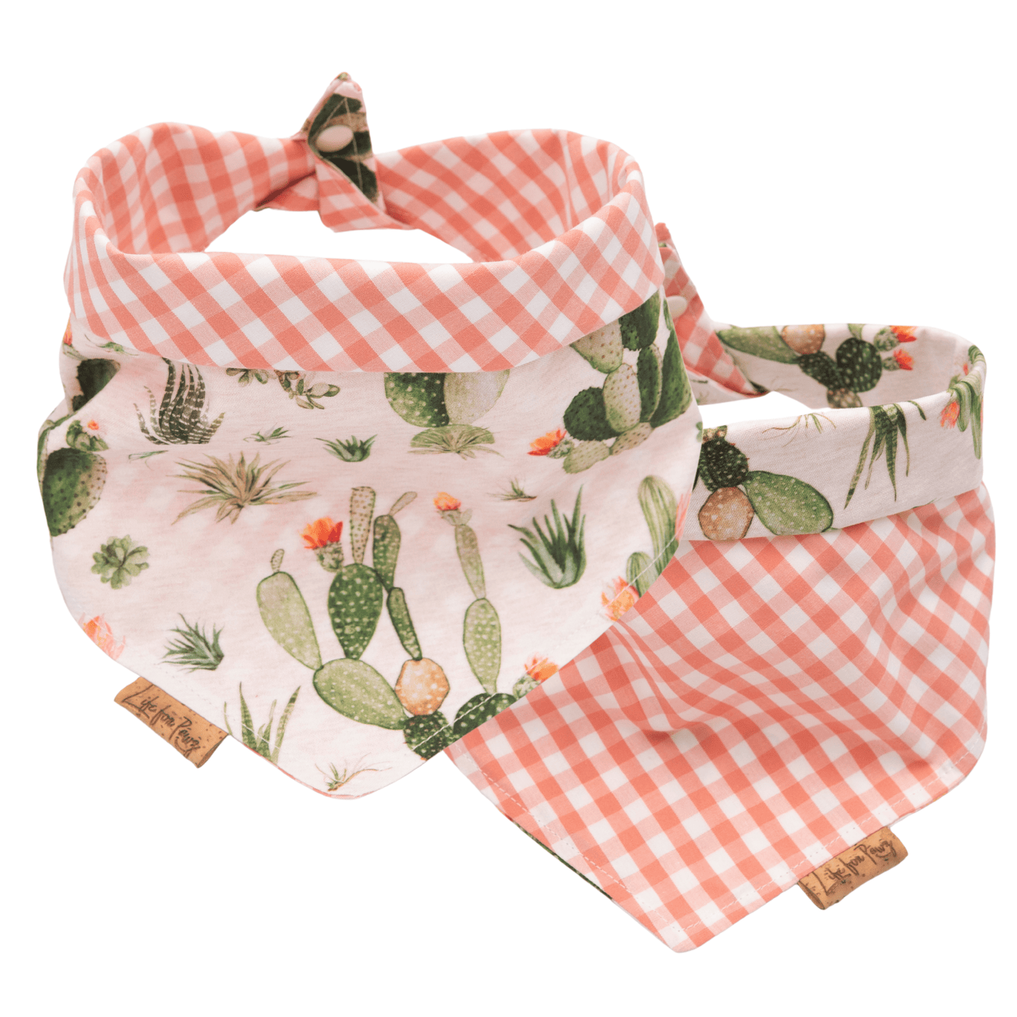 Dog bandana Reversible Cactus Dog Bandana with Tie & Snap - Life for Pawz - Reversible Dog Bandana
