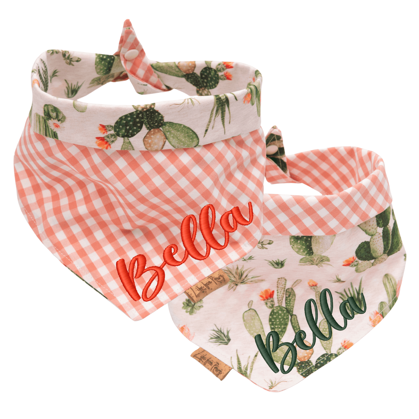 Dog bandana Reversible Cactus Dog Bandana with Tie & Snap - Life for Pawz - Reversible Dog Bandana