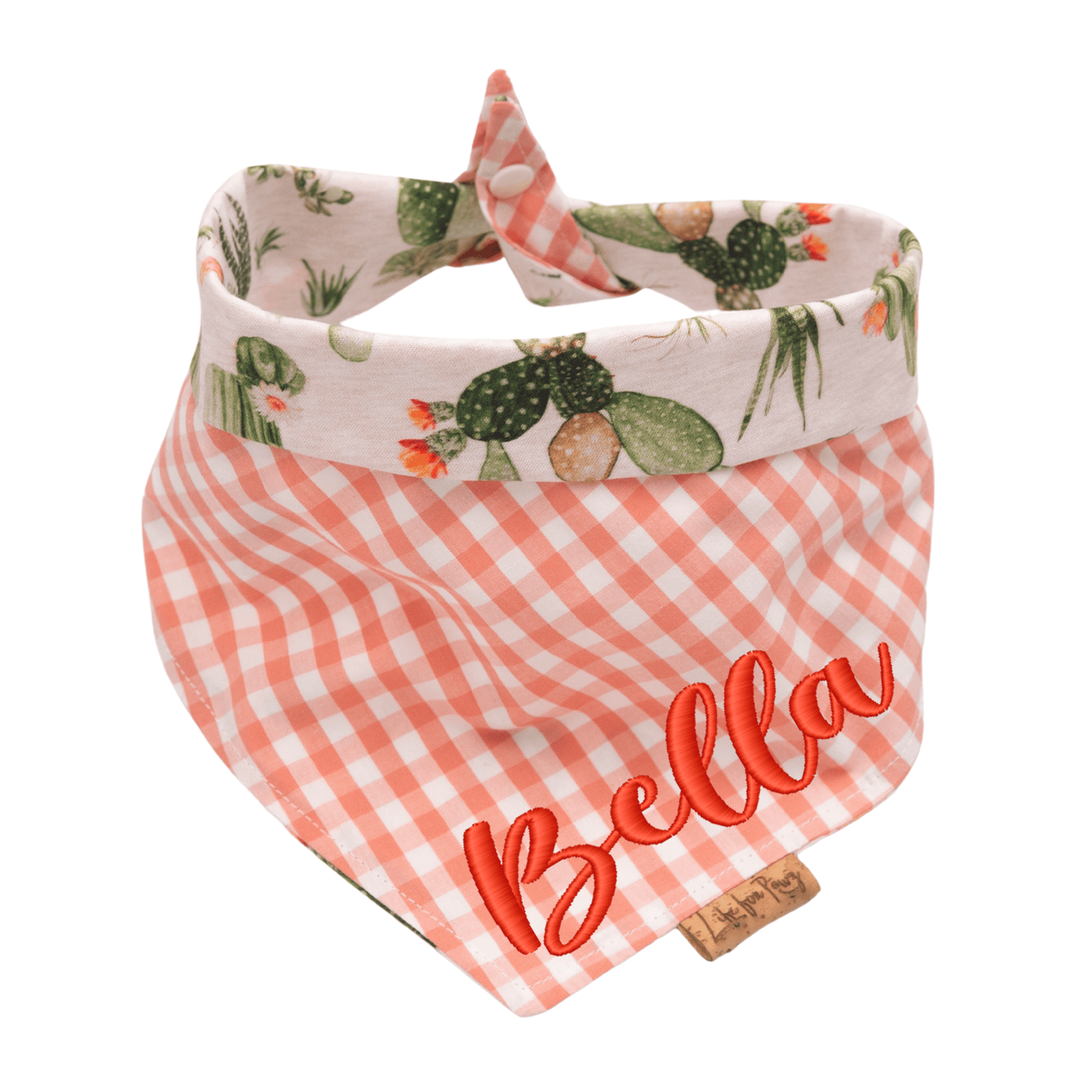 Dog bandana Reversible Cactus Dog Bandana with Tie & Snap - Life for Pawz - Reversible Dog Bandana
