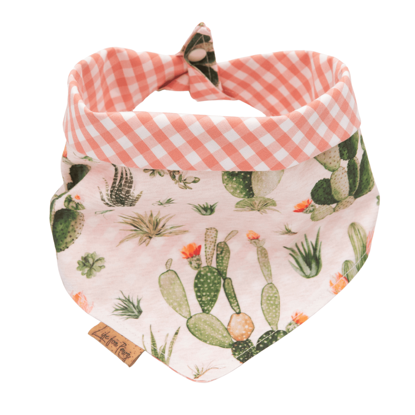 Dog bandana Reversible Cactus Dog Bandana with Tie & Snap - Life for Pawz - Reversible Dog Bandana