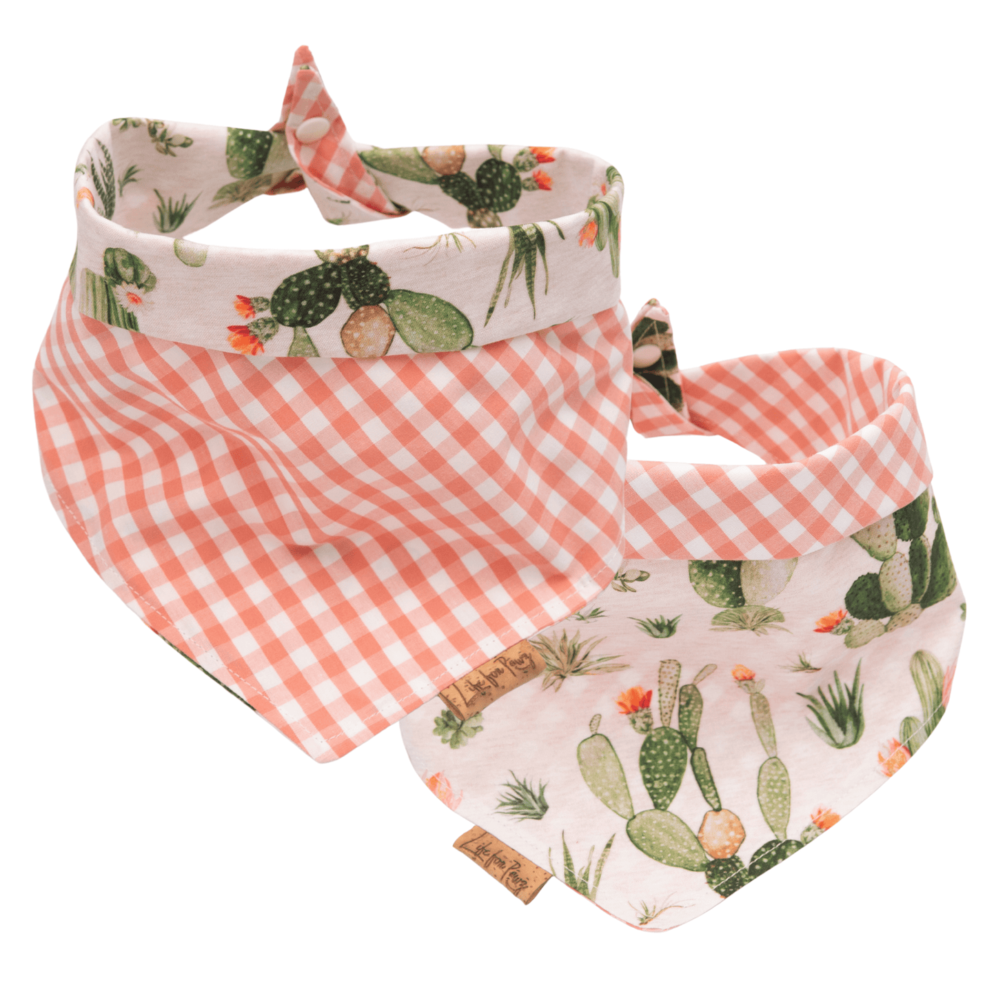 Dog bandana Reversible Cactus Dog Bandana with Tie & Snap - Life for Pawz - Reversible Dog Bandana