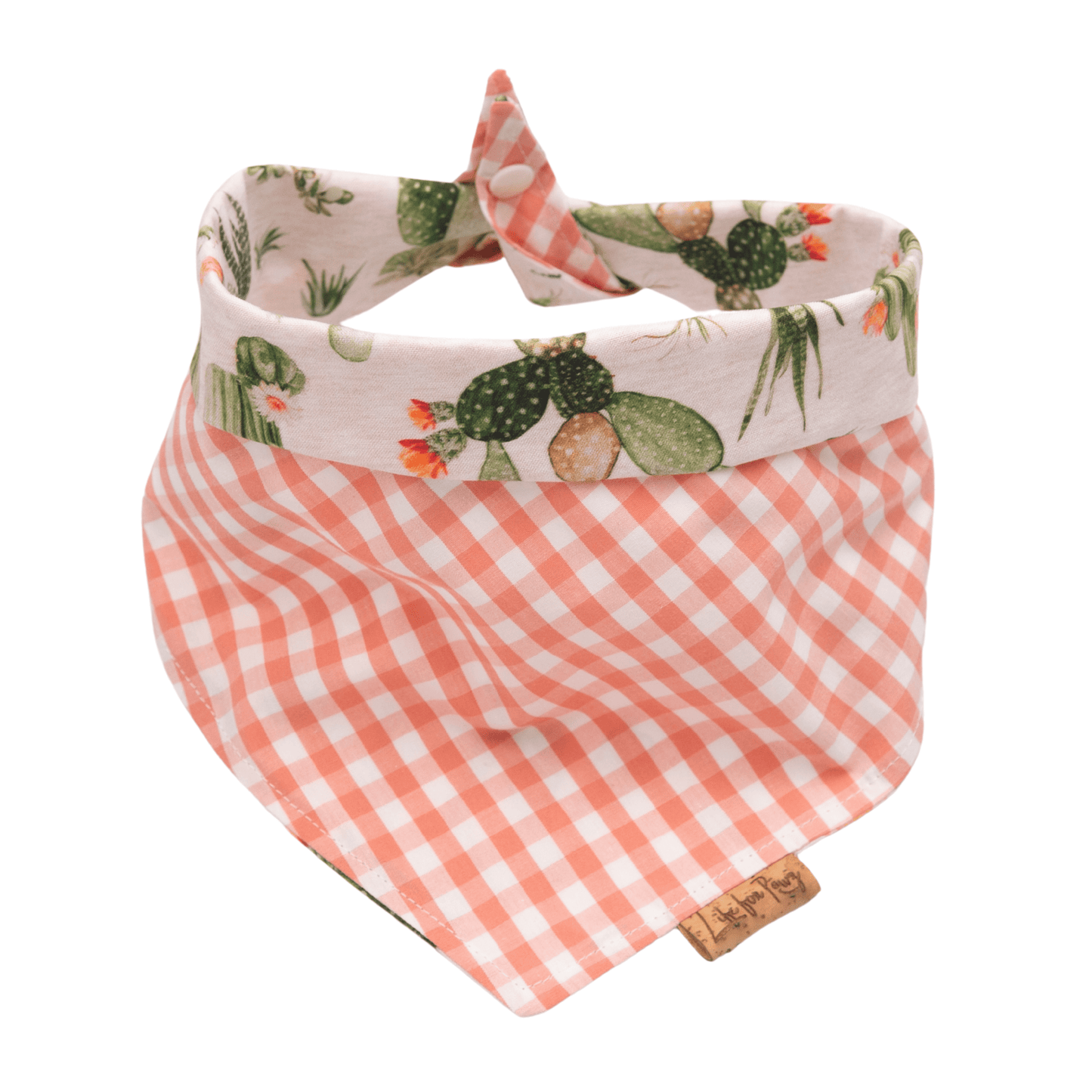 Dog bandana Reversible Cactus Dog Bandana with Tie & Snap - Life for Pawz - Reversible Dog Bandana