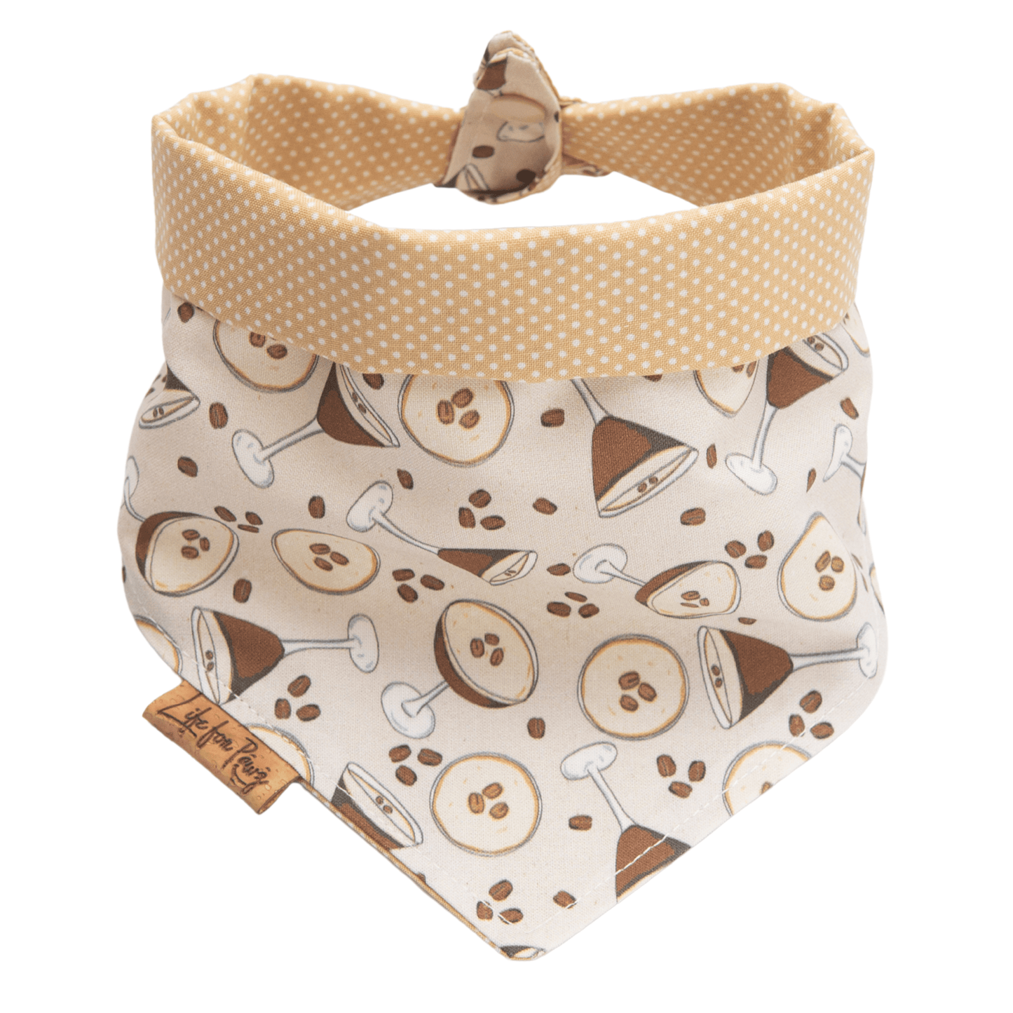 Dog bandana Reversible Espresso Martini Dog Bandana - Life for Pawz - Reversible Dog Bandana