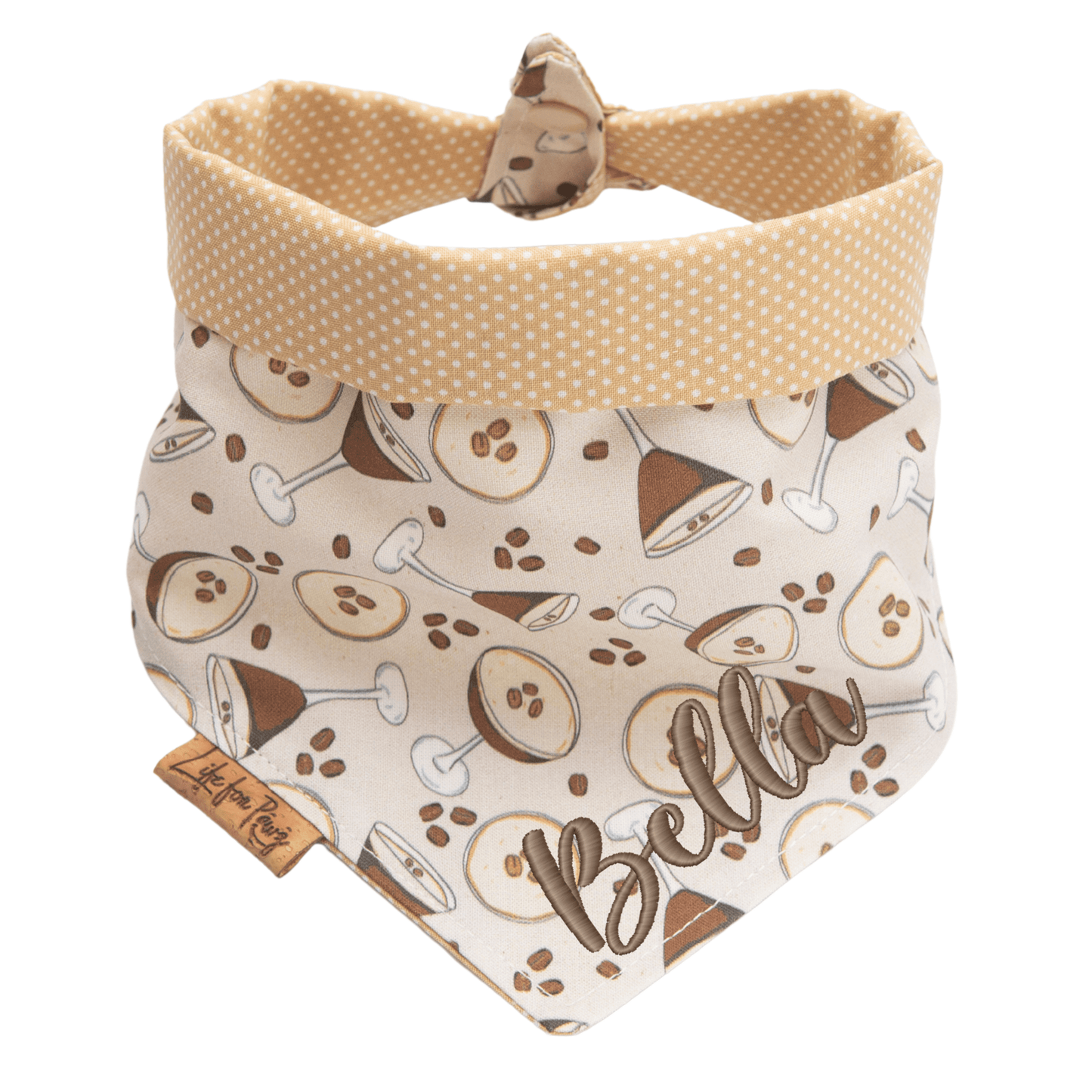 Dog bandana Reversible Espresso Martini Dog Bandana - Life for Pawz - Reversible Dog Bandana