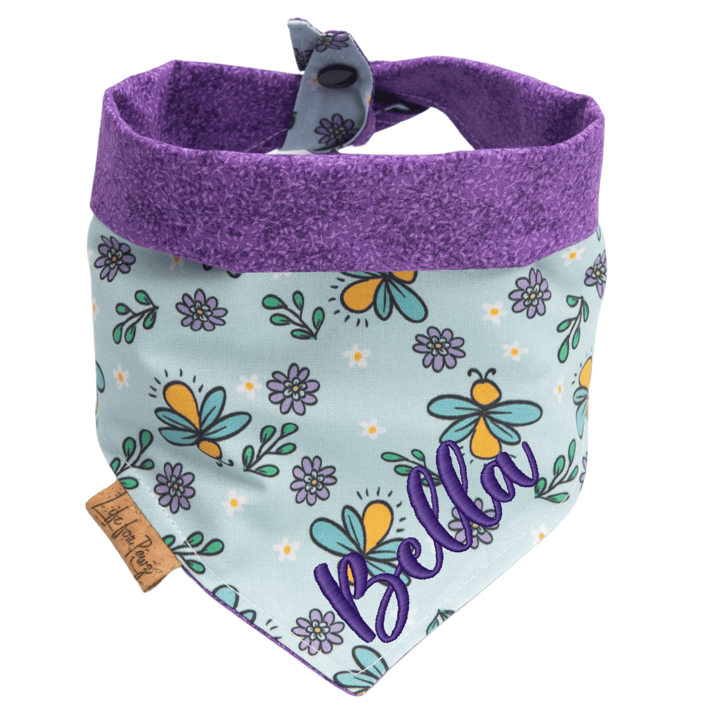 Dog bandana Reversible Honeybee Floral Dog Bandana - Life for Pawz - Reversible Dog Bandana