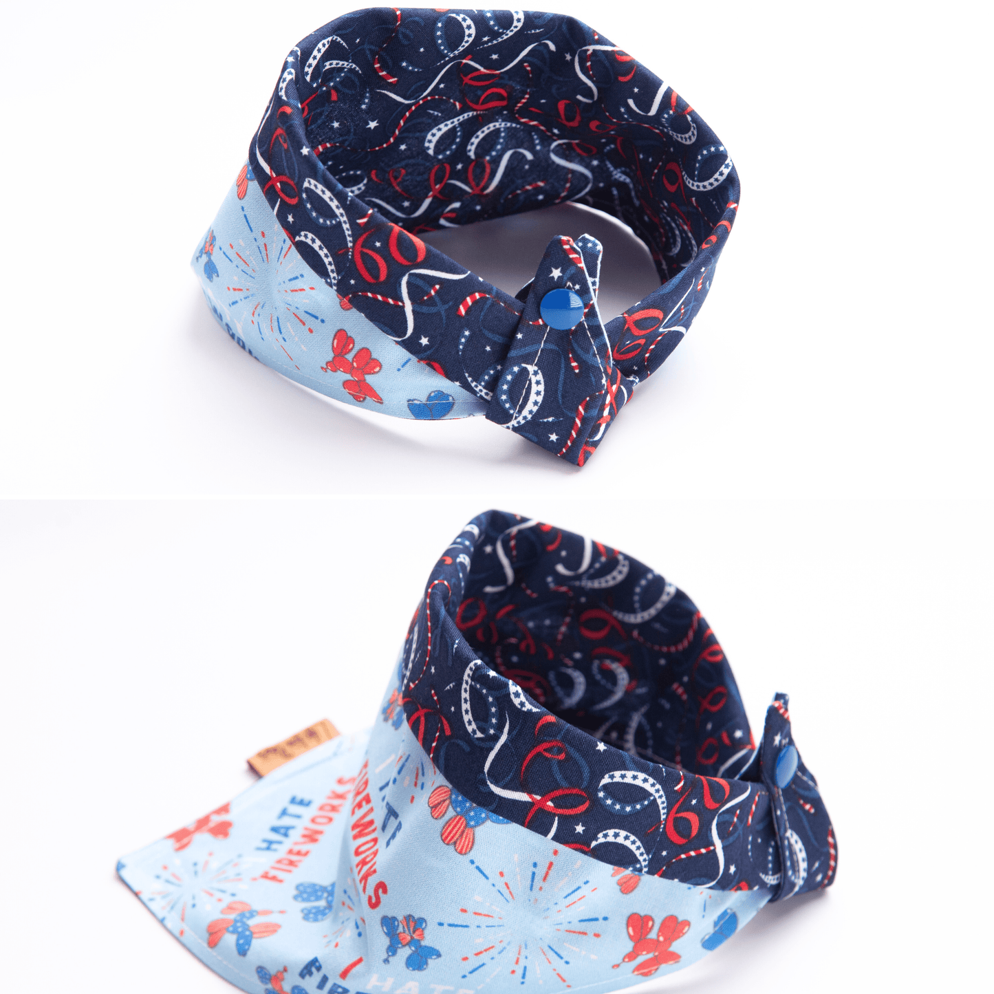 Dog bandana Reversible I Hate Fireworks Dog Bandana - Life for Pawz - Reversible Dog Bandana