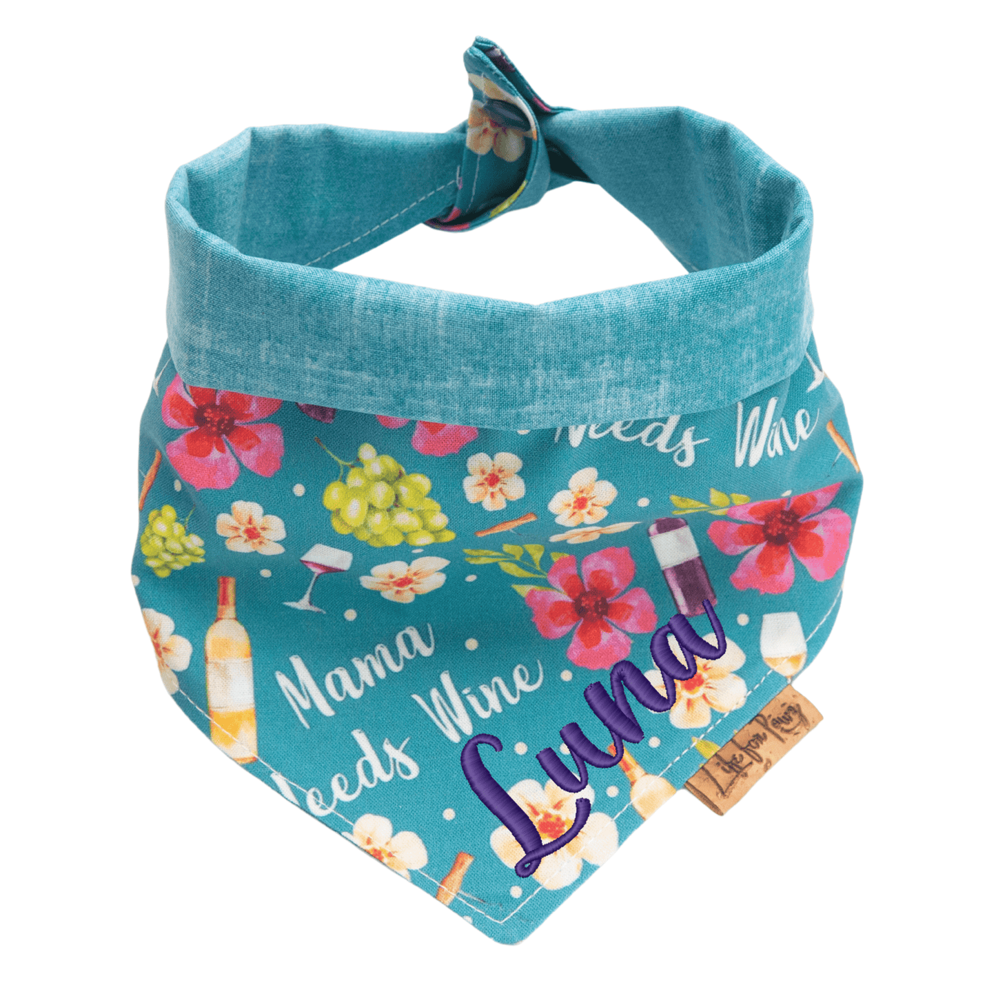 Dog bandana Reversible Mama Needs Wine Dog Bandana - Life for Pawz - Reversible Dog Bandana