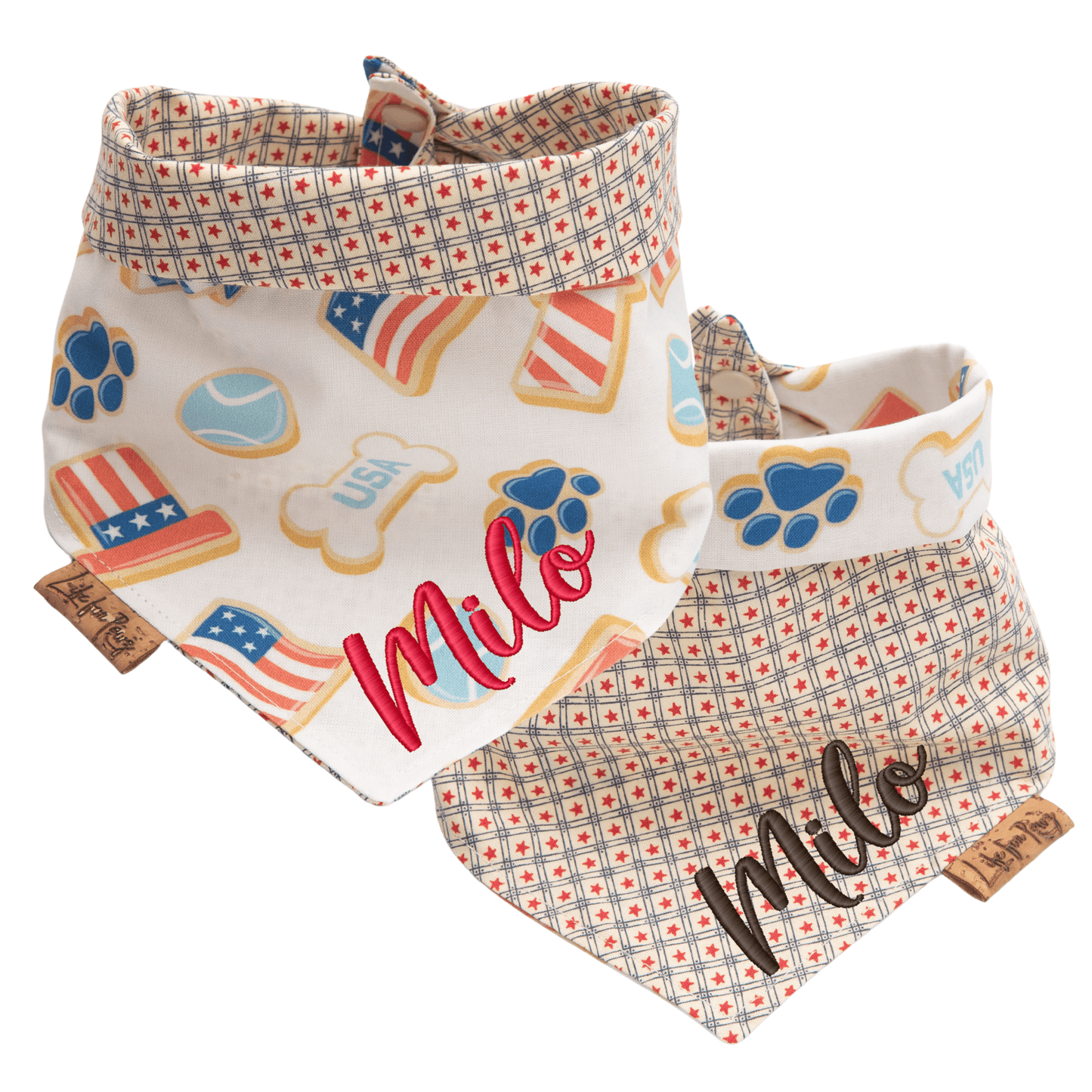 Dog bandana Reversible Patriotic Cookies Dog Bandana - Life for Pawz - Reversible Dog Bandana