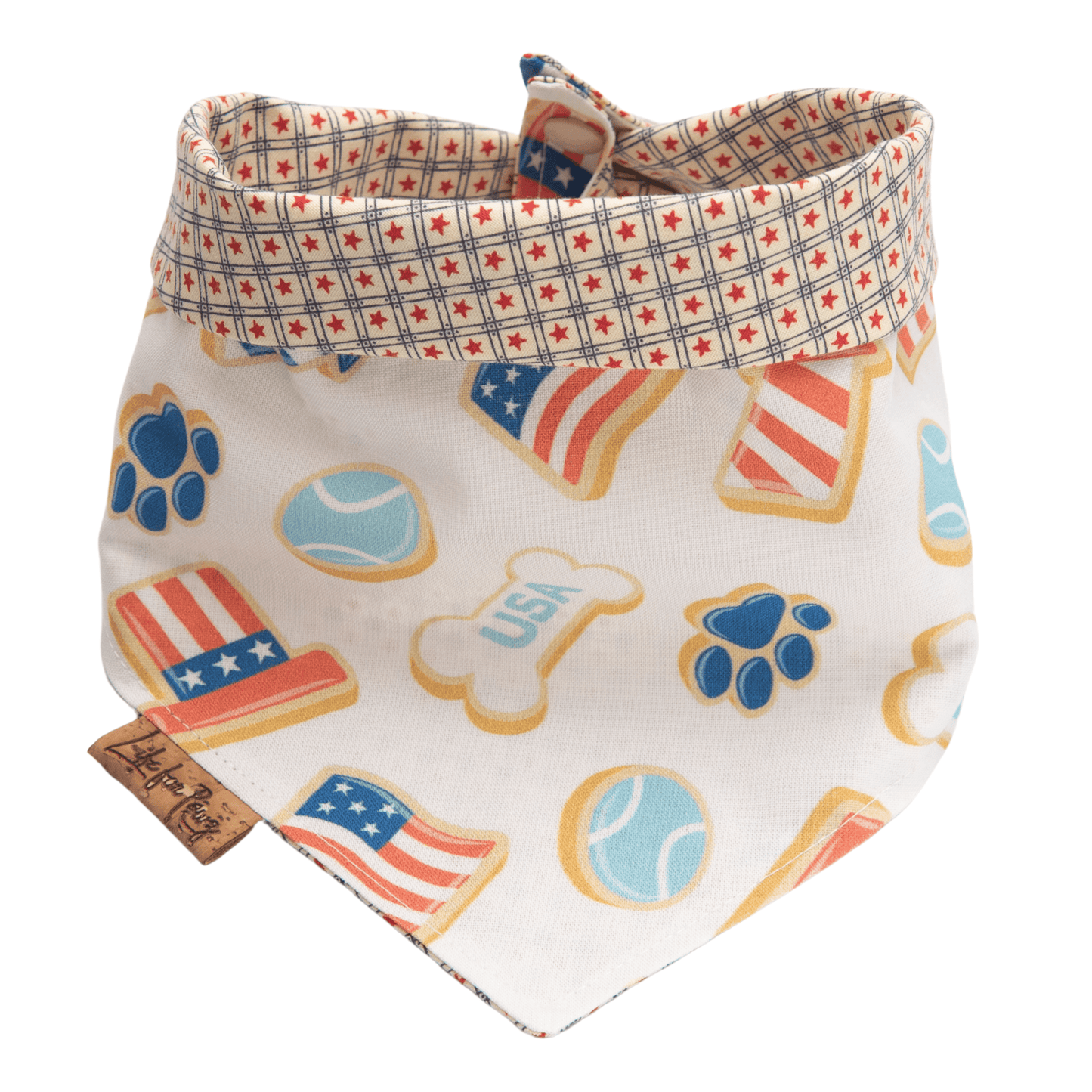 Dog bandana Reversible Patriotic Cookies Dog Bandana - Life for Pawz - Reversible Dog Bandana