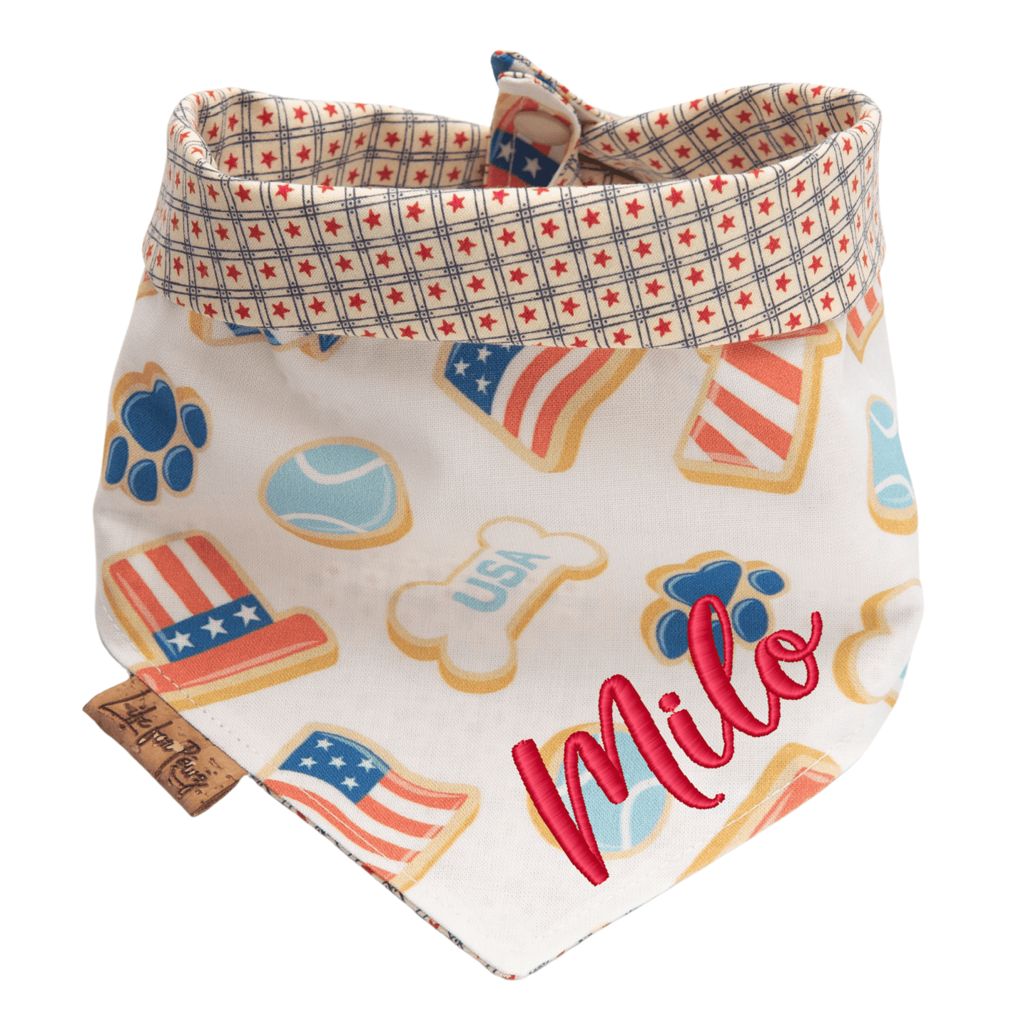 Dog bandana Reversible Patriotic Cookies Dog Bandana - Life for Pawz - Reversible Dog Bandana