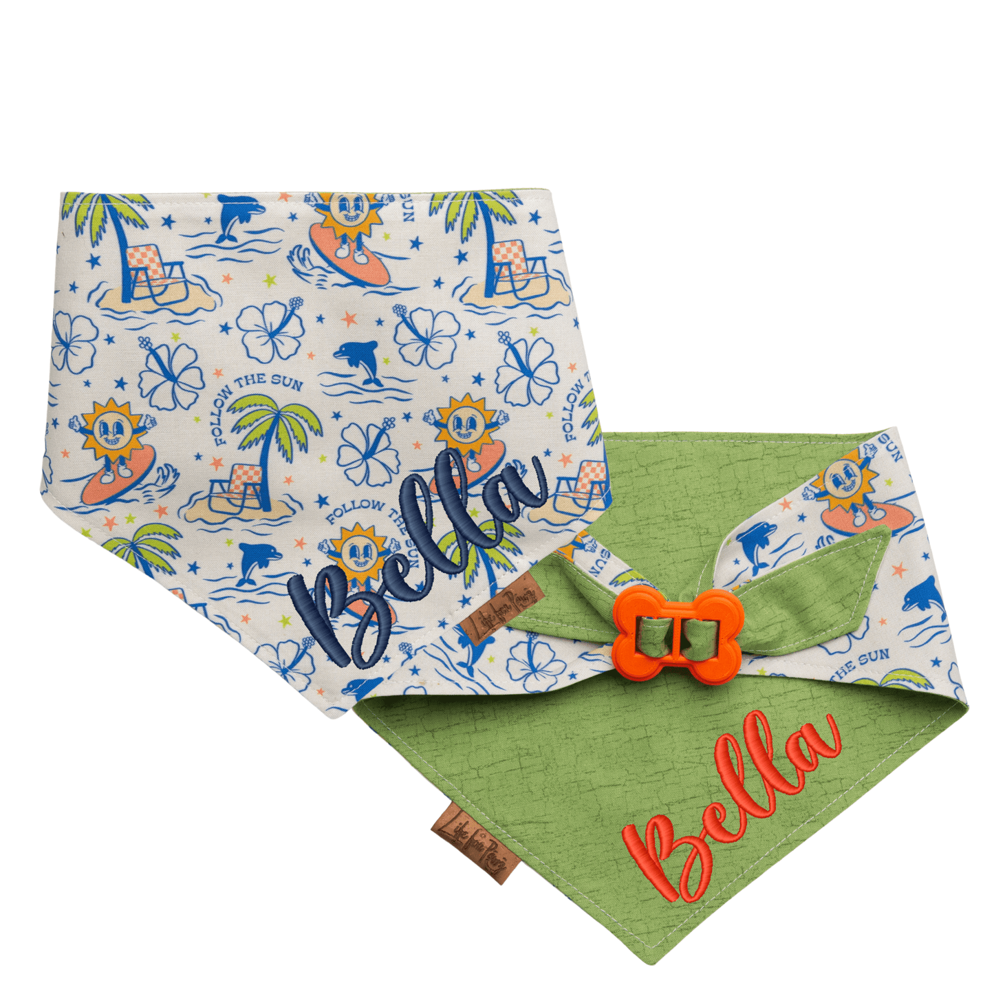 Dog bandana Reversible Summer Dog Bandana - Life for Pawz - Bone Clasp