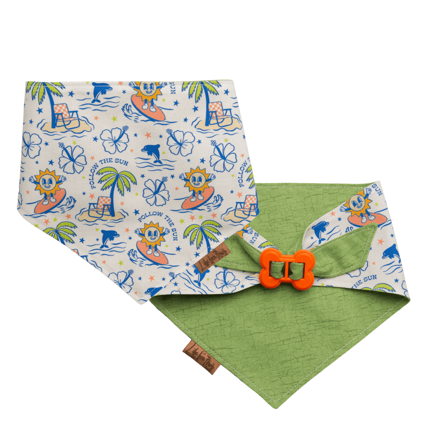 Dog bandana Reversible Summer Dog Bandana - Life for Pawz - Bone Clasp