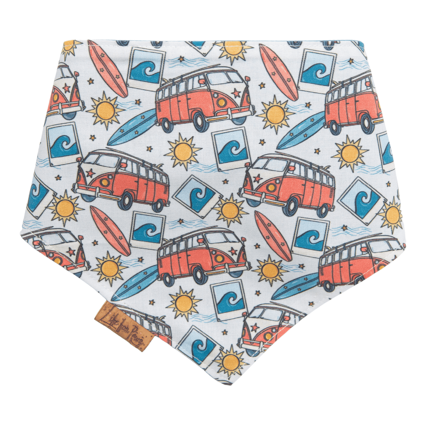 Dog bandana Reversible Surf Van Dog Bandana - Life for Pawz - Bone Clasp