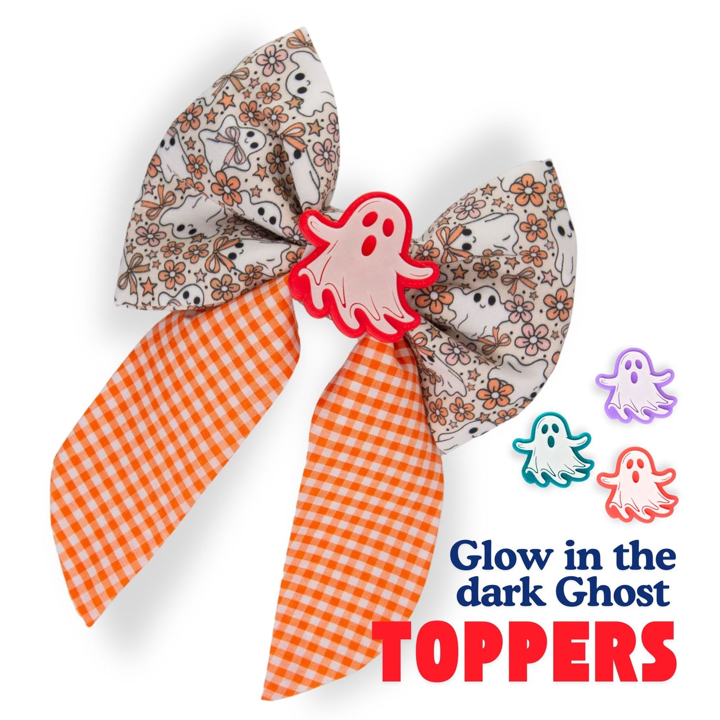 Sailor Bow Glow - in - the - Dark Ghost Gingham Bow by Life for Pawz – Handmade for pets