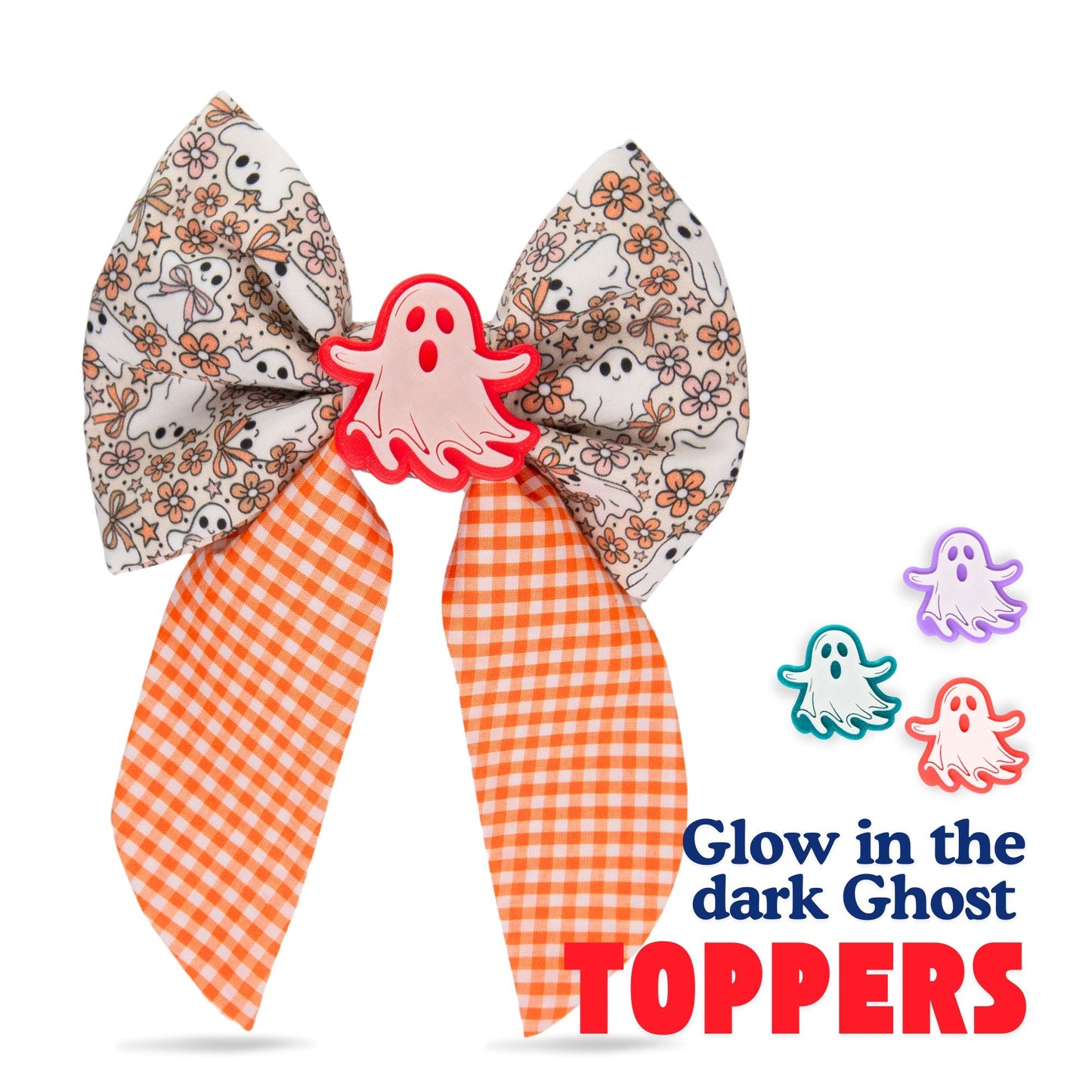 Sailor Bow Glow - in - the - Dark Ghost Gingham Bow by Life for Pawz – Handmade for pets
