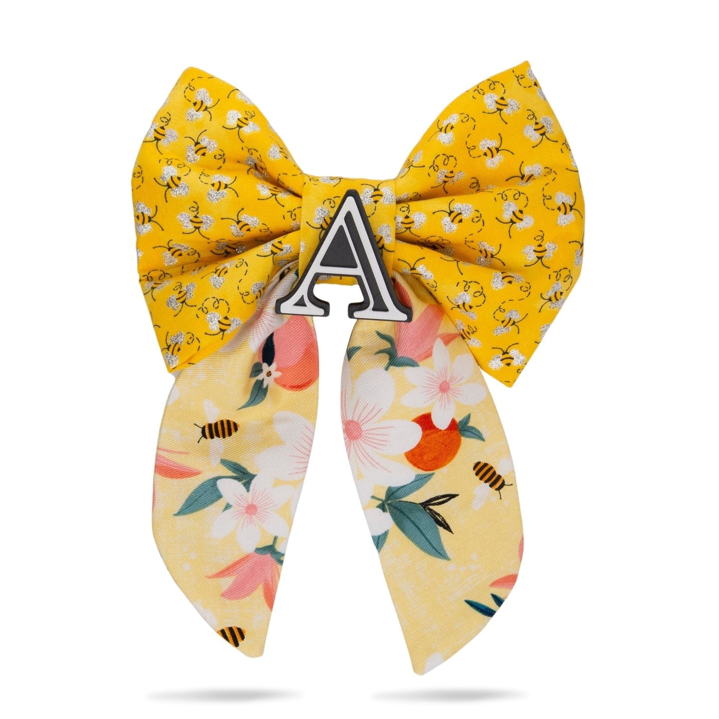 Sailor Bow Honeybee Sailor Bow with Initial Topper by Life for Pawz – Handmade for pets