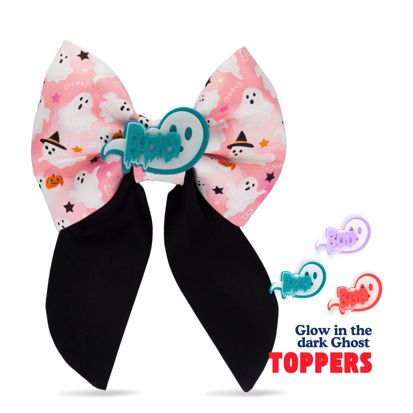 Sailor Bow Pink Ghost Boo Bow by Life for Pawz – Handmade for pets