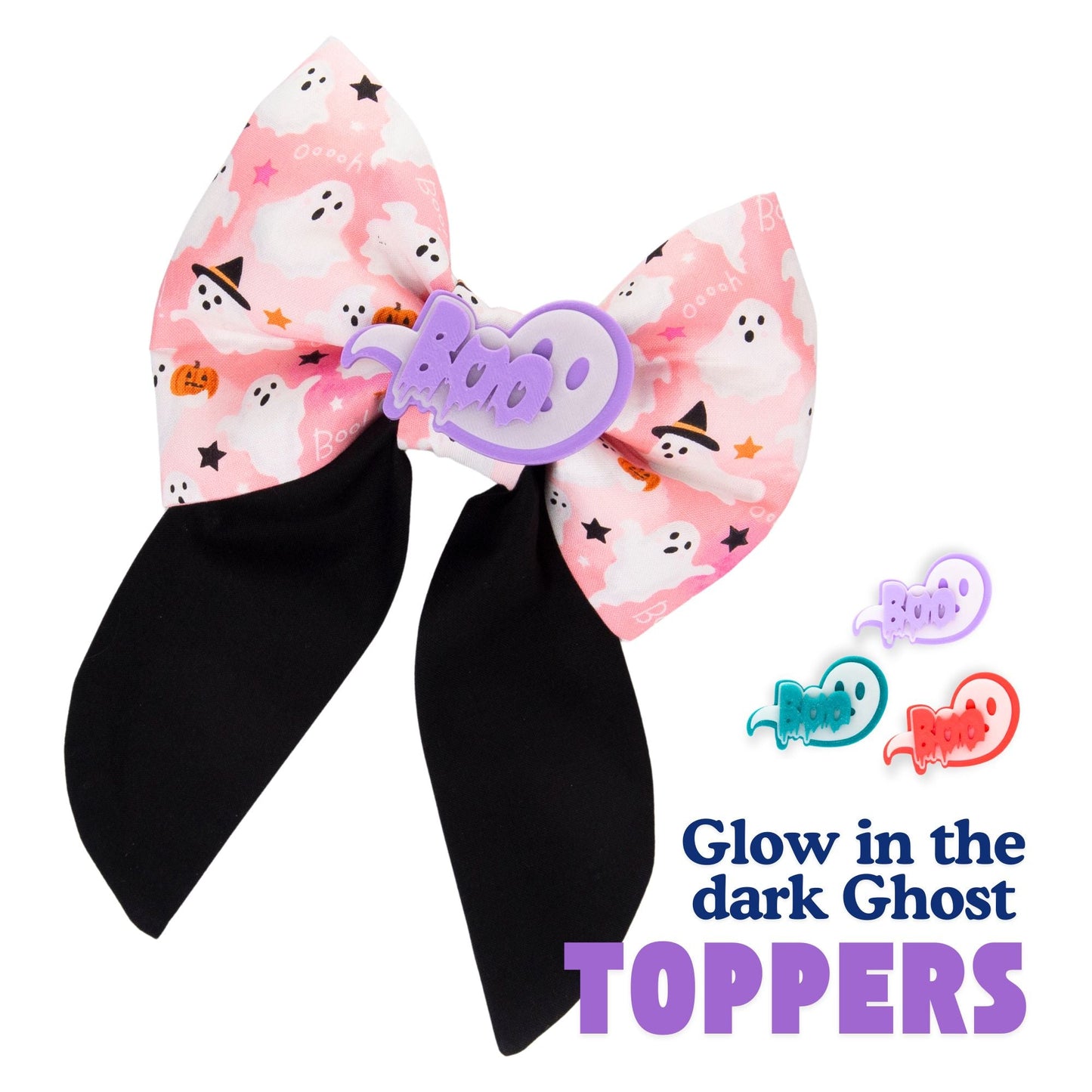 Sailor Bow Pink Ghost Boo Bow by Life for Pawz – Handmade for pets