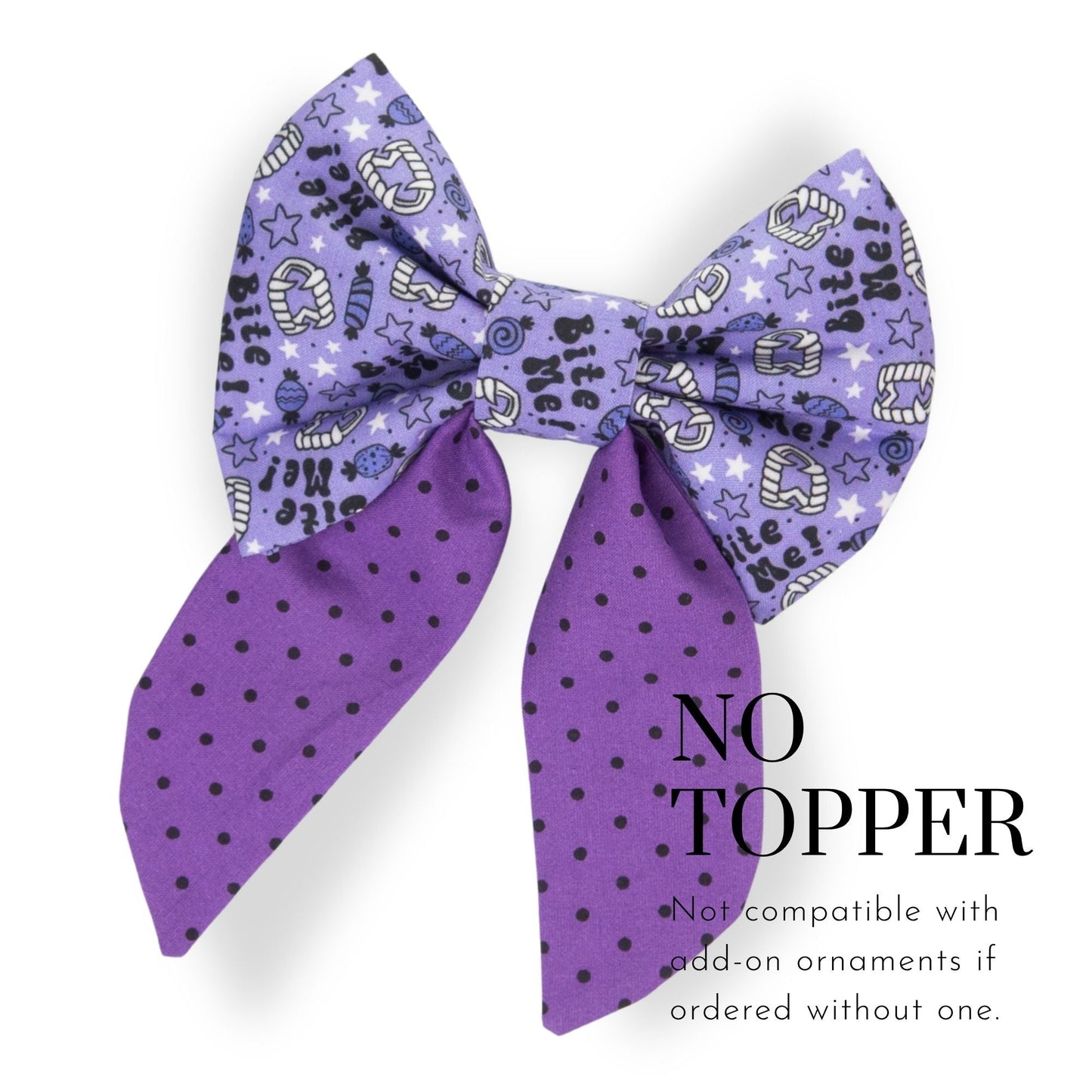 Sailor Bow Purple Boo Halloween Bow by Life for Pawz – Handmade for pets