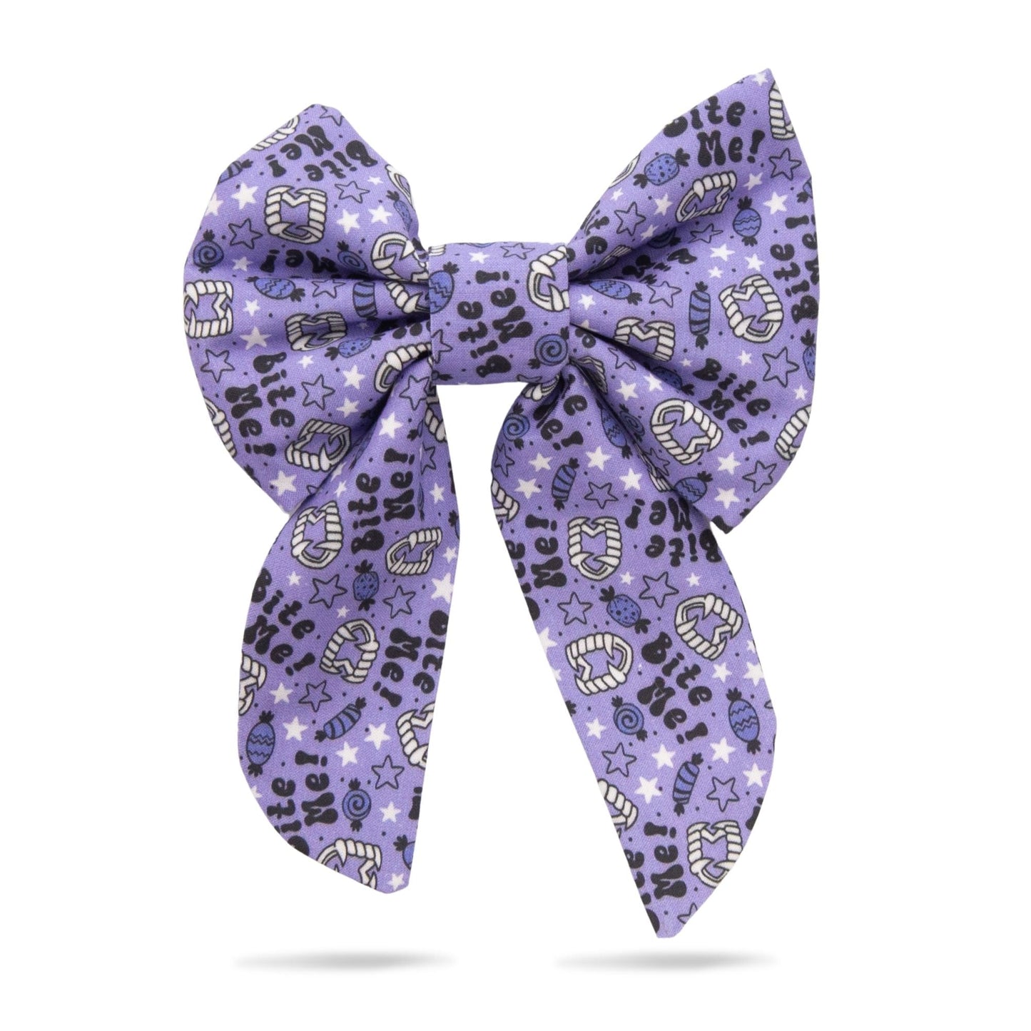 Sailor Bow Purple Boo Halloween Bow by Life for Pawz – Handmade for pets