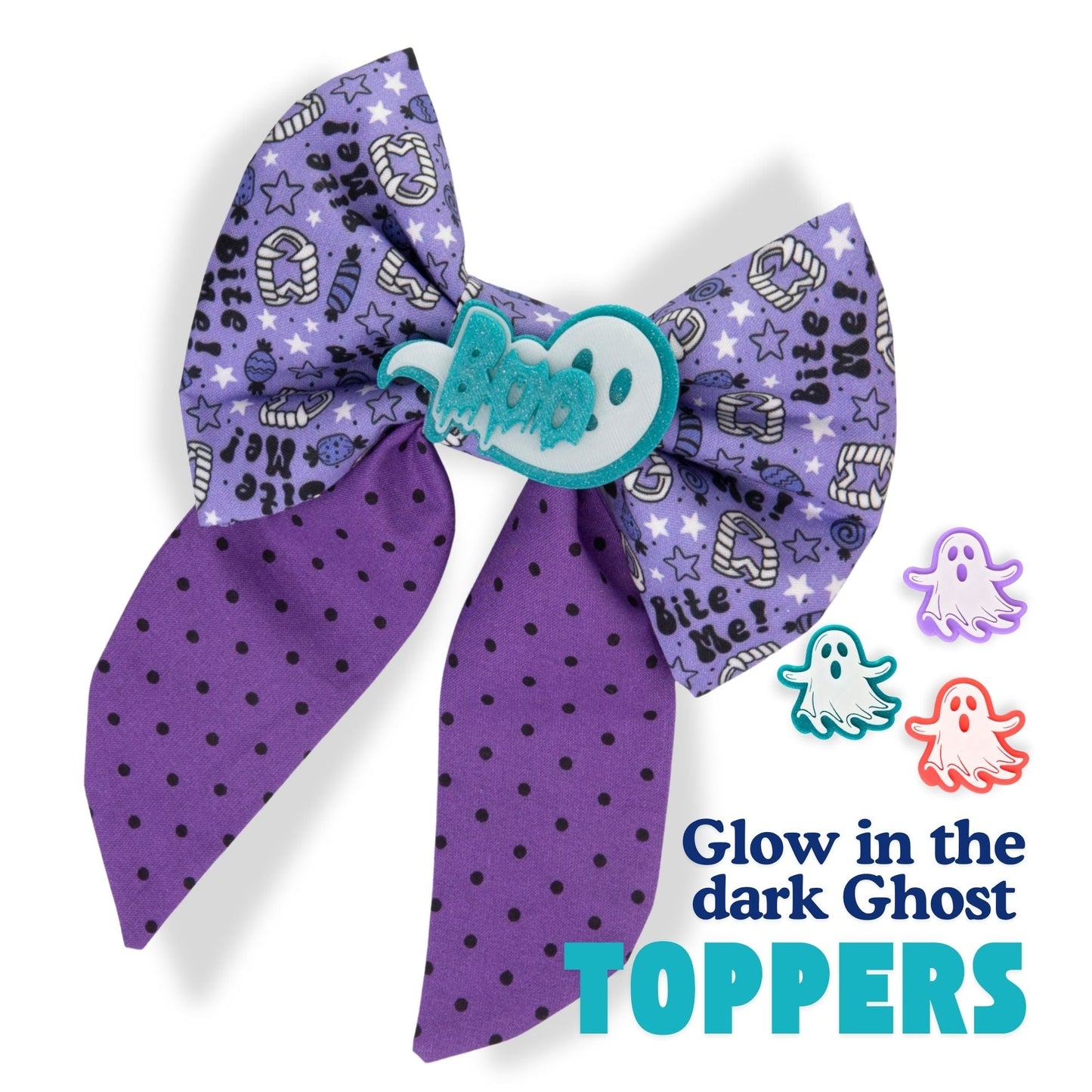 Sailor Bow Purple Boo Halloween Bow by Life for Pawz – Handmade for pets
