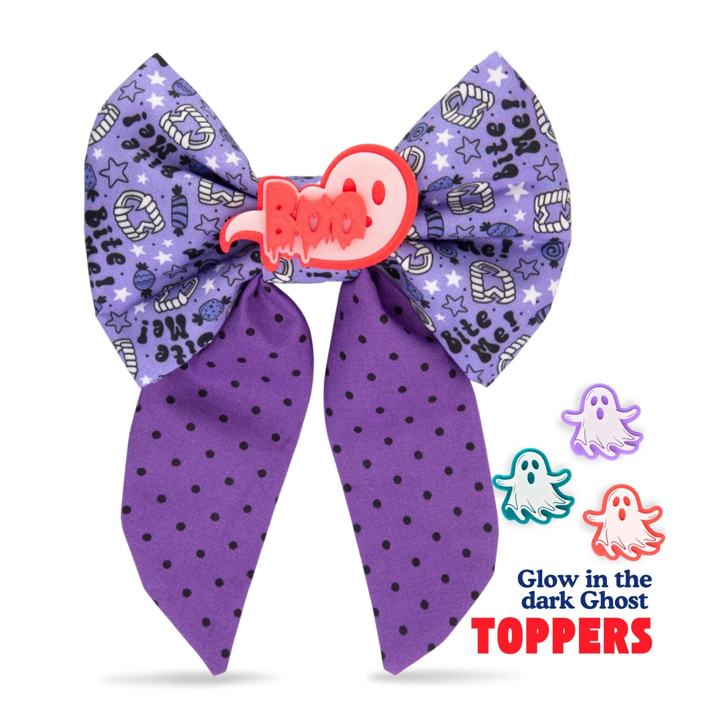 Sailor Bow Purple Boo Halloween Bow by Life for Pawz – Handmade for pets