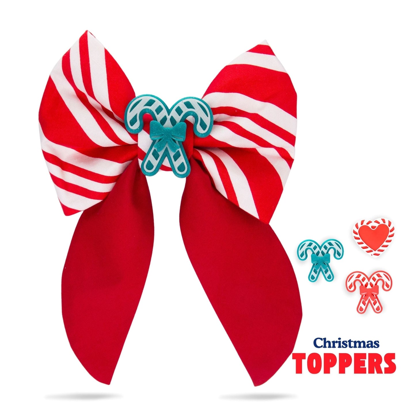 Sailor Bow Red Candy Cane Bow by Life for Pawz – Handmade for pets