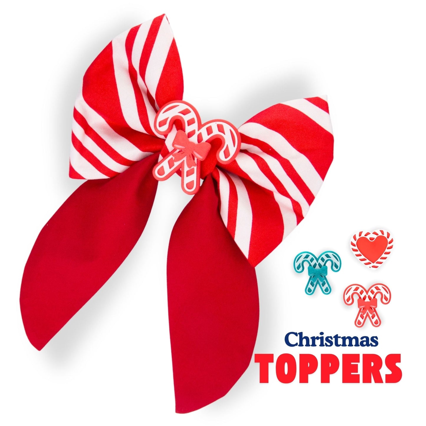 Sailor Bow Red Candy Cane Bow by Life for Pawz – Handmade for pets