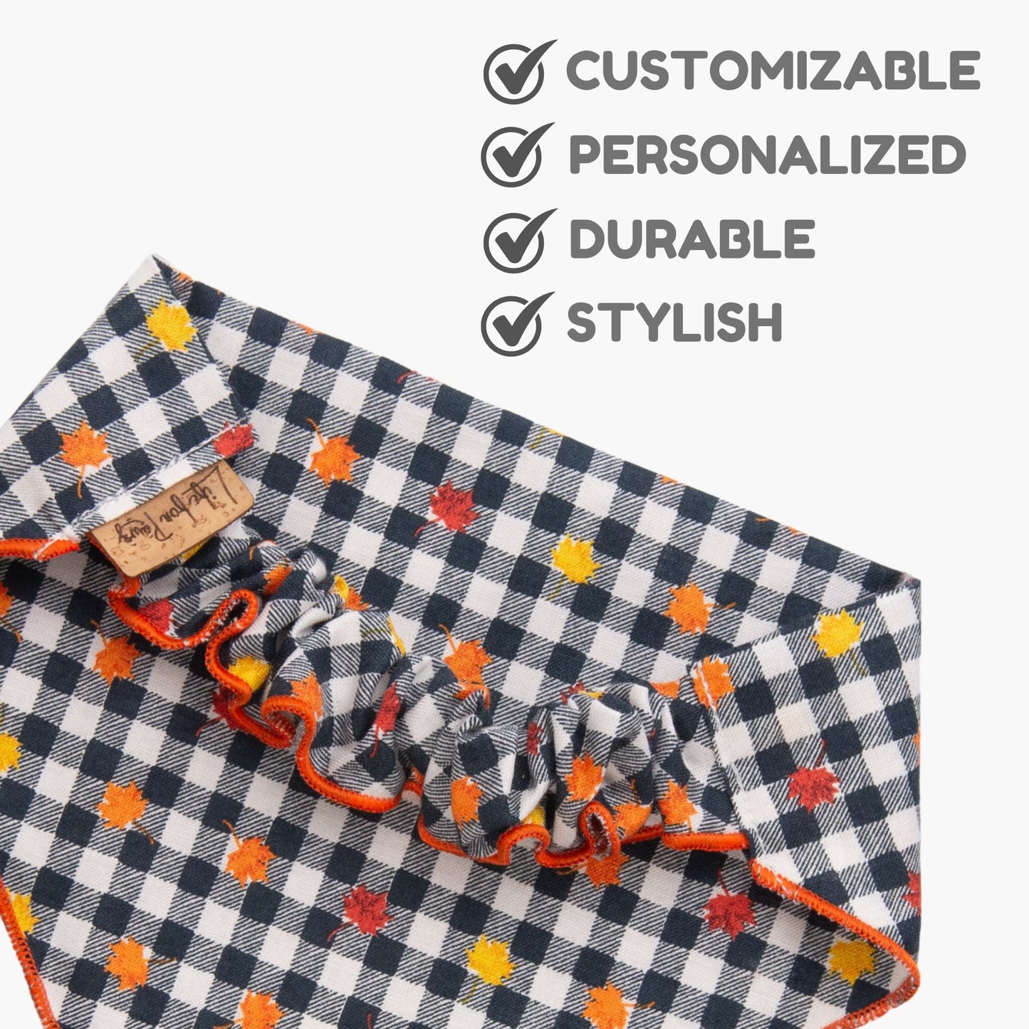Scrunchie Bandanas Autumn Gingham by Life for Pawz – Handmade for pets