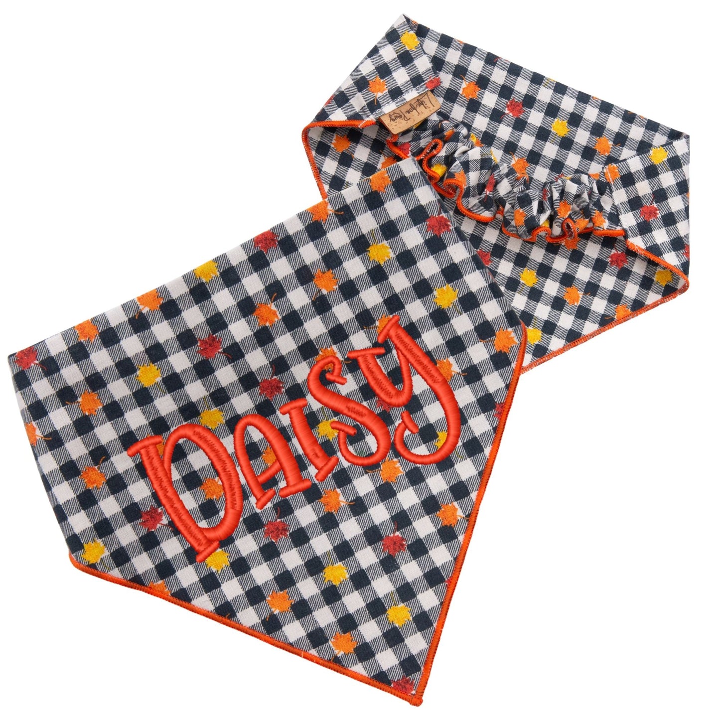 Scrunchie Bandanas Autumn Gingham by Life for Pawz – Handmade for pets