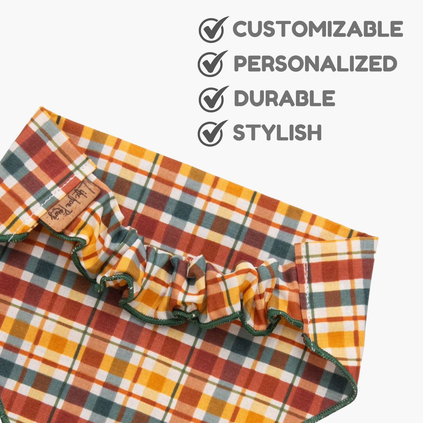 Scrunchie Bandanas Autumn Plaid by Life for Pawz – Handmade for pets