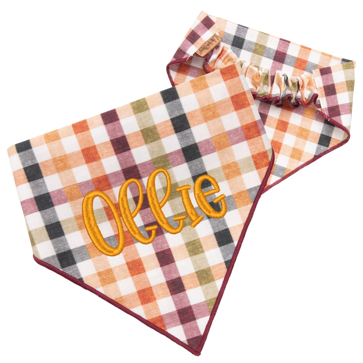 Scrunchie Bandanas Autumn Plaid by Life for Pawz – Handmade for pets