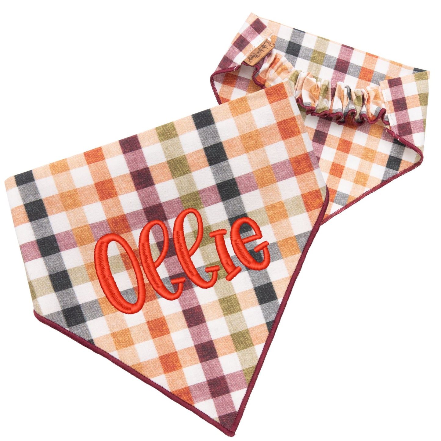 Scrunchie Bandanas Autumn Plaid by Life for Pawz – Handmade for pets