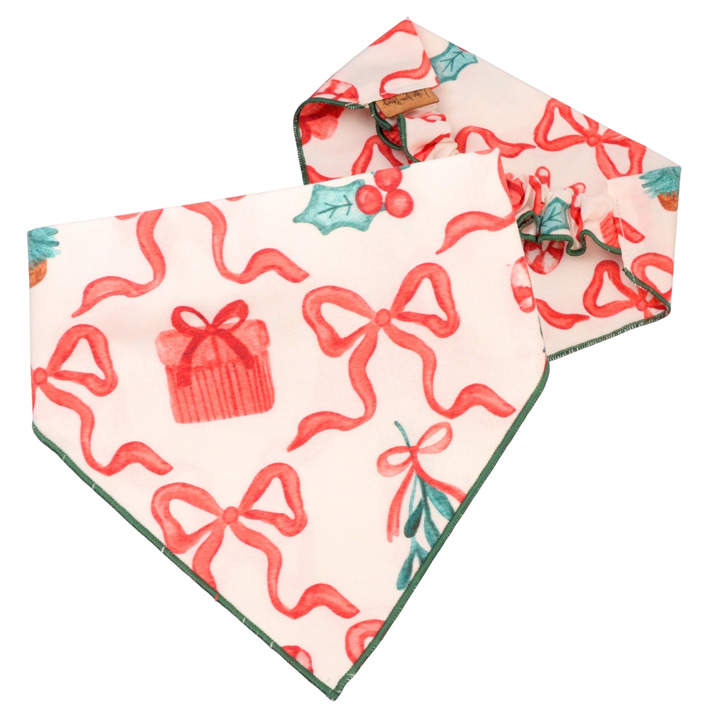 Scrunchie Bandanas Christmas Bows Scrunchie Bandana by Life for Pawz – Handmade for pets